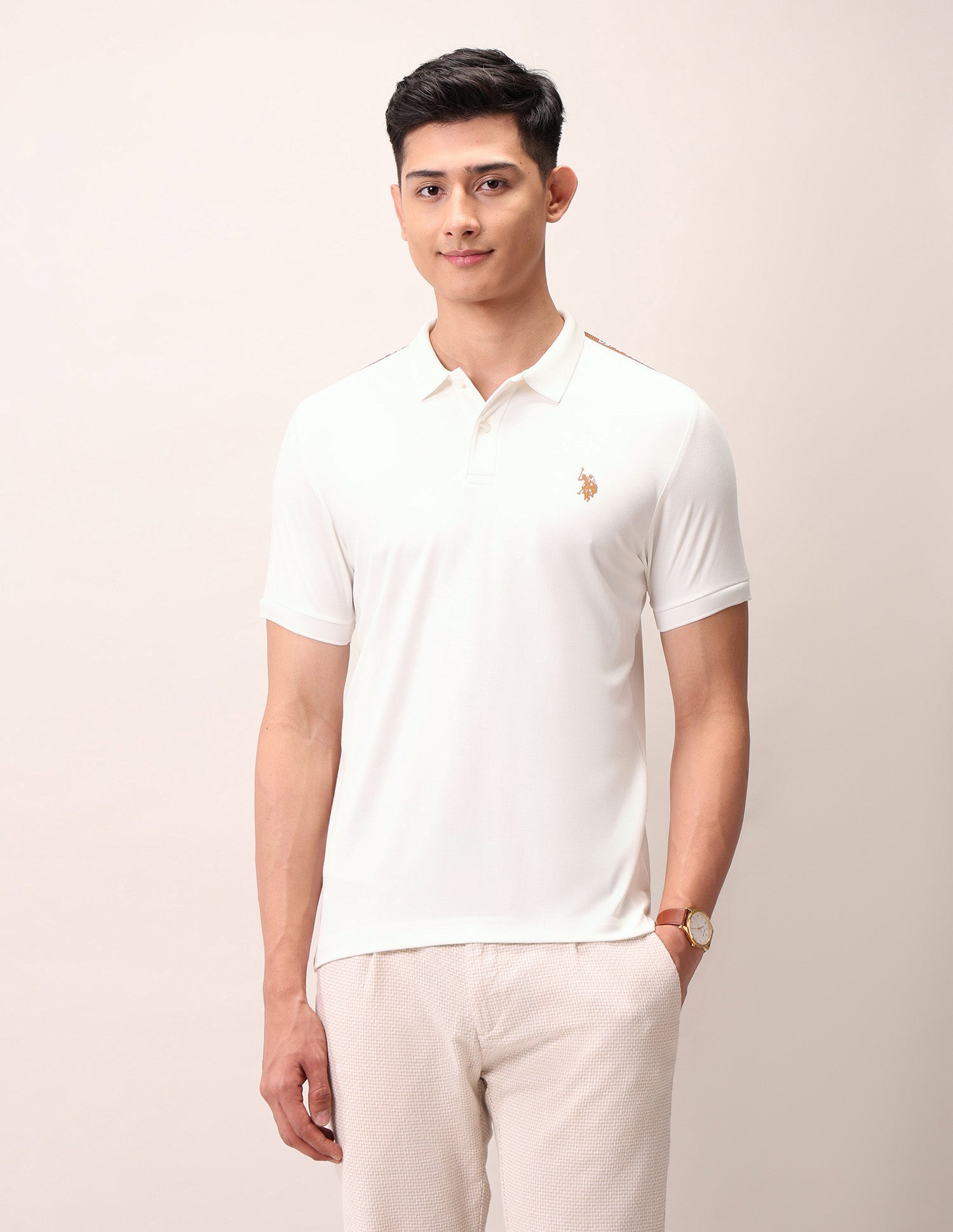 Muscle Fit Outdoor Polo Shirt Ivory - U.S. Polo Assn. India | Large