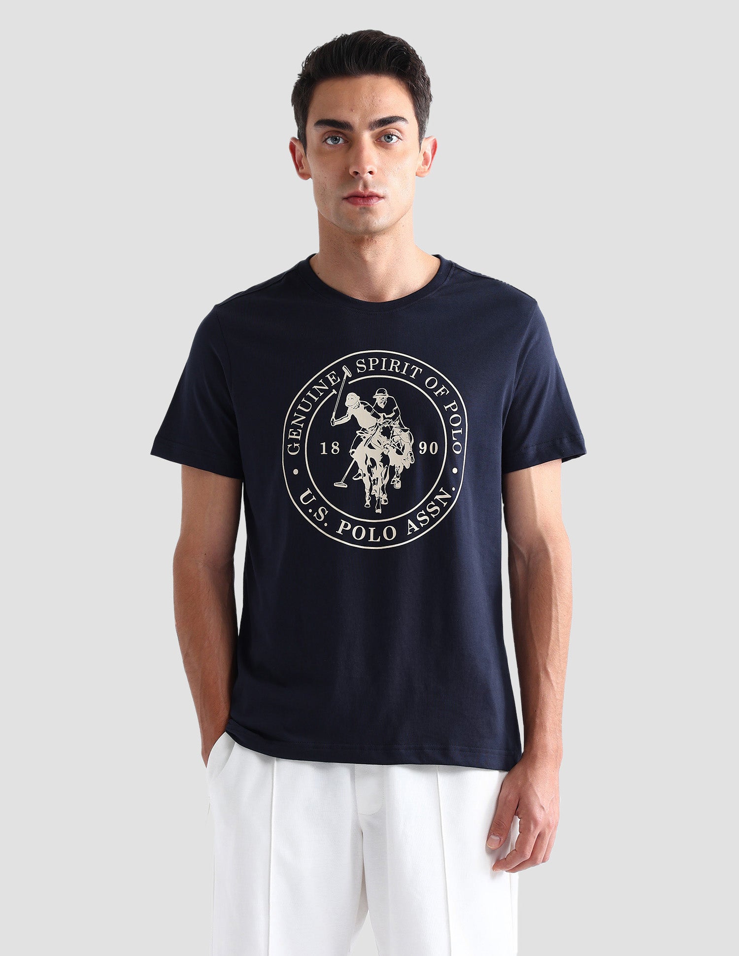 Comfort Fit Printed I643 Lounge T-Shirt - Pack Of 1 Navy Blue - U.S. POLO ASSN. | Large