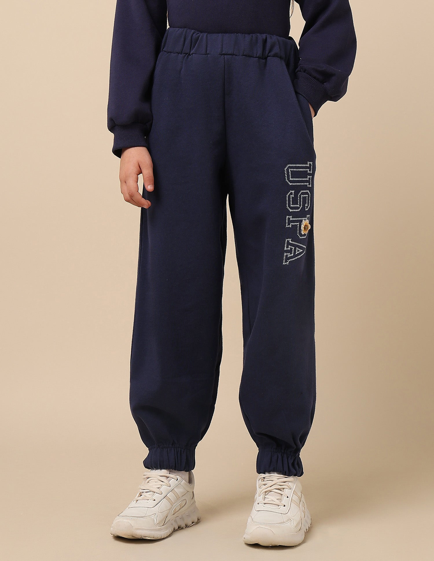 Girls Brand Embroidered Mid Rise Joggers Navy - U.S. POLO ASSN. | Large