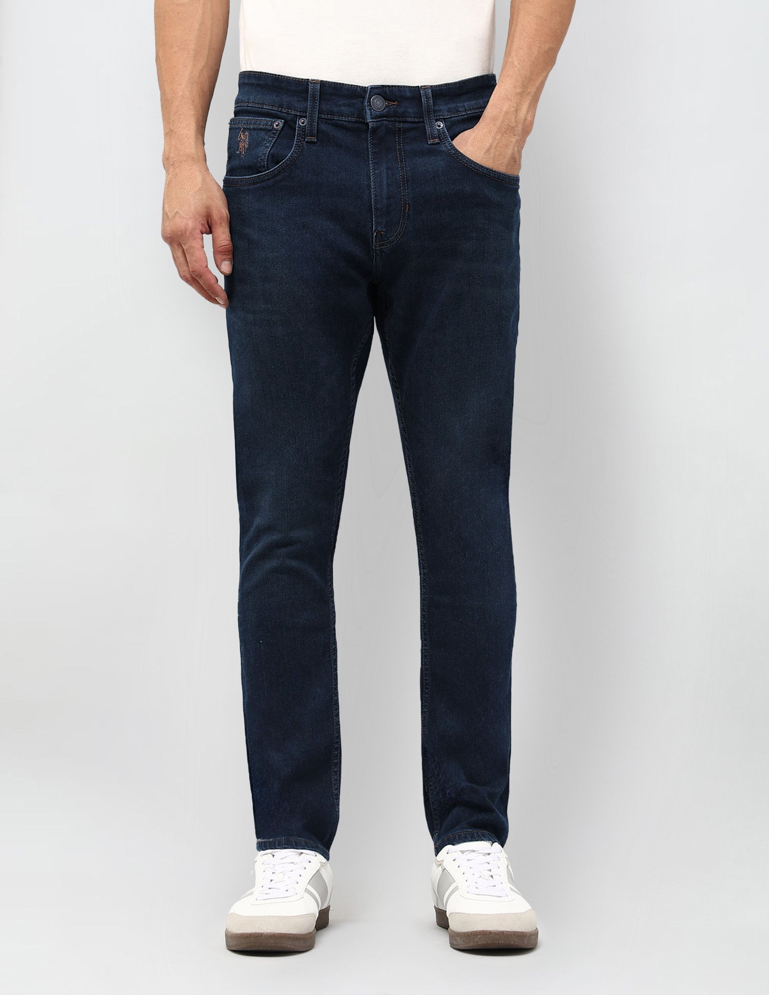 Henry Tapered Fit Blue Jeans Med Blue - U.S. POLO ASSN. | Large