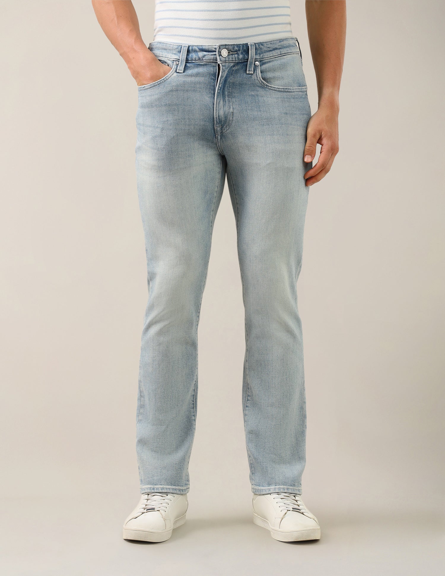 Harold Slim Straight Fit Blue Jeans Light Blue - U.S. Polo Assn. India | Large