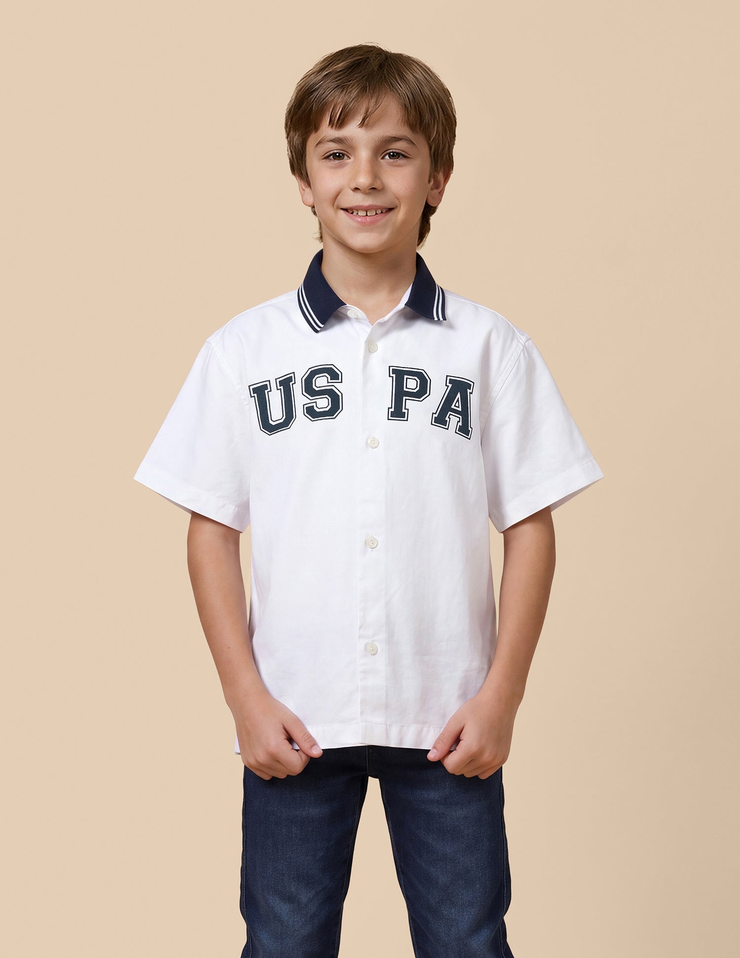 Brand Printed Oxford Shirt White - U.S. Polo Assn. India | Large