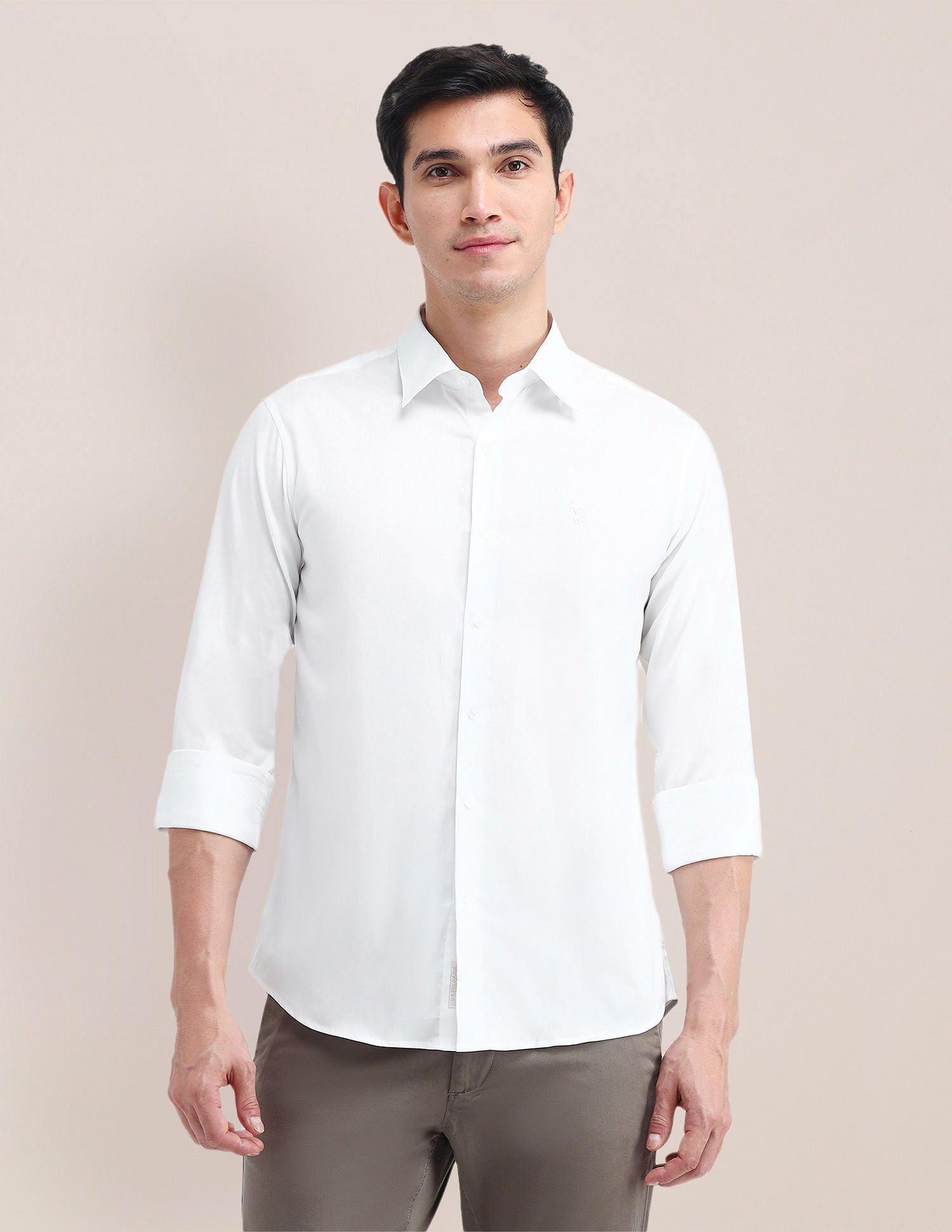 Tailored Fit Oxford Shirt White - U.S. Polo Assn. India | Large