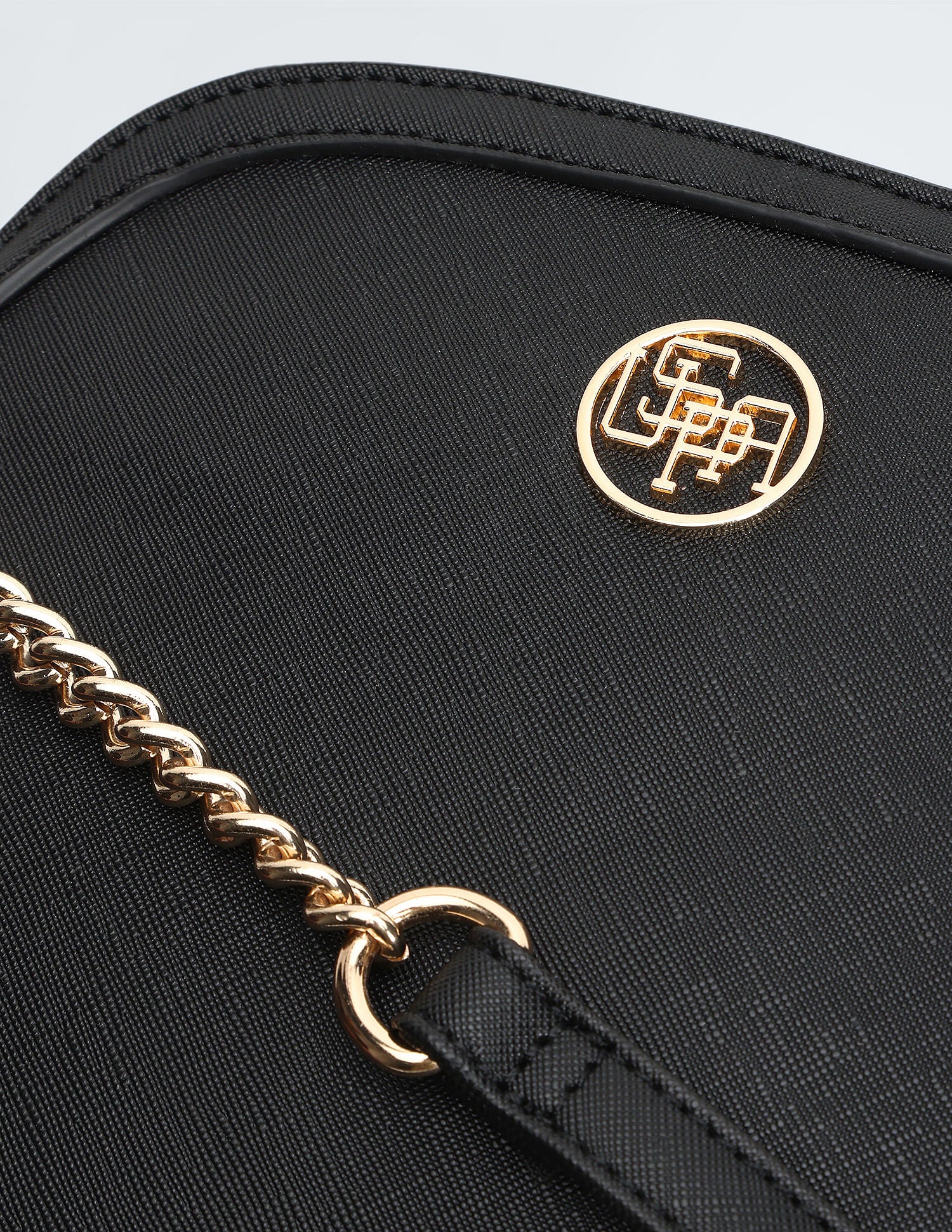Chain Detail Dome Sling Bag Black - U.S. POLO ASSN. | Large