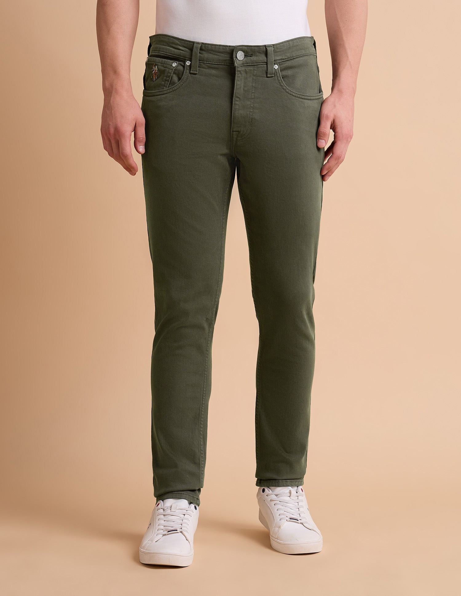 Brandon Slim Tapered Fit Green Jeans Olive - U.S. POLO ASSN. | Large