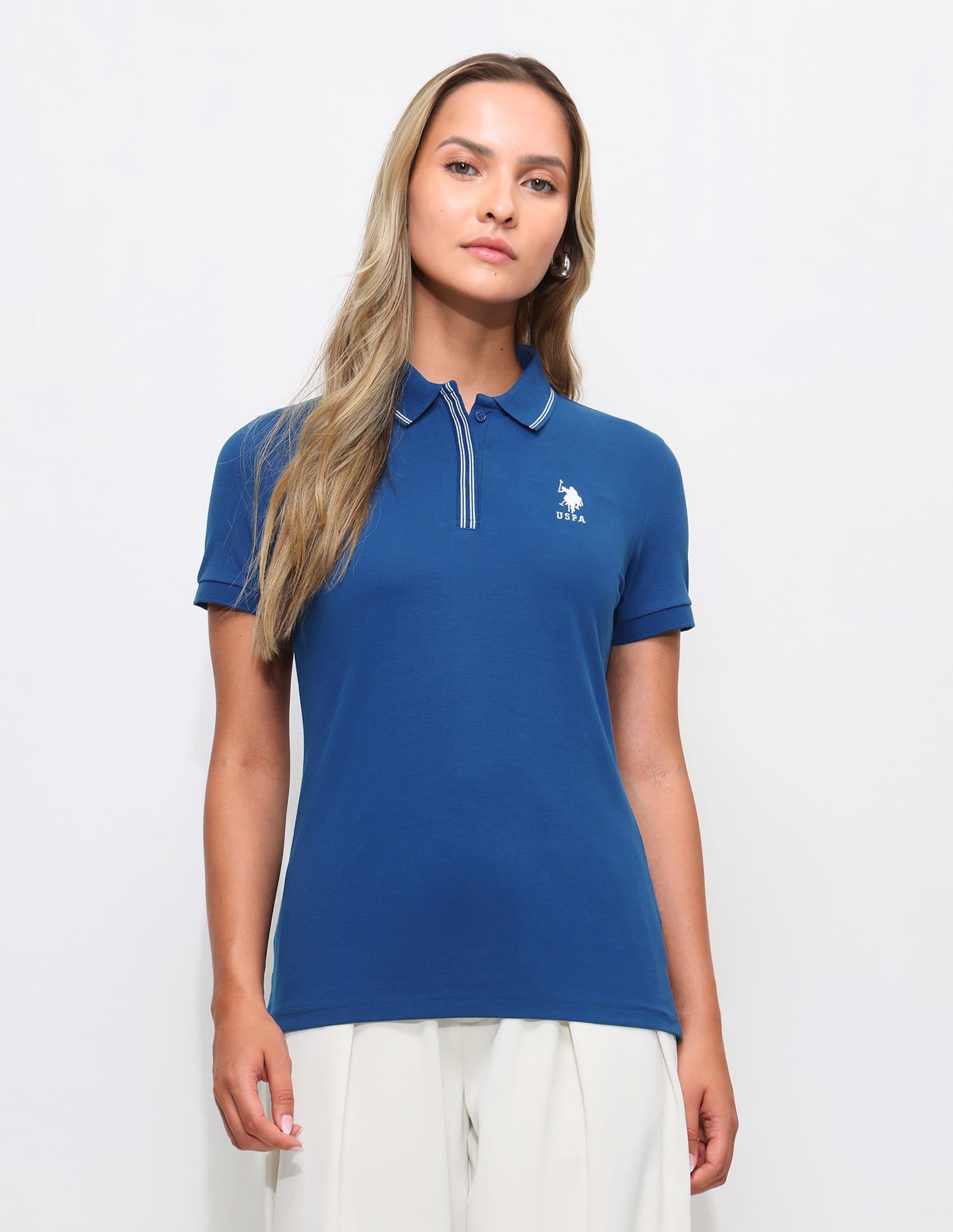 Brand Printed Regular Fit Polo Shirt Blue - U.S. Polo Assn. India | Large