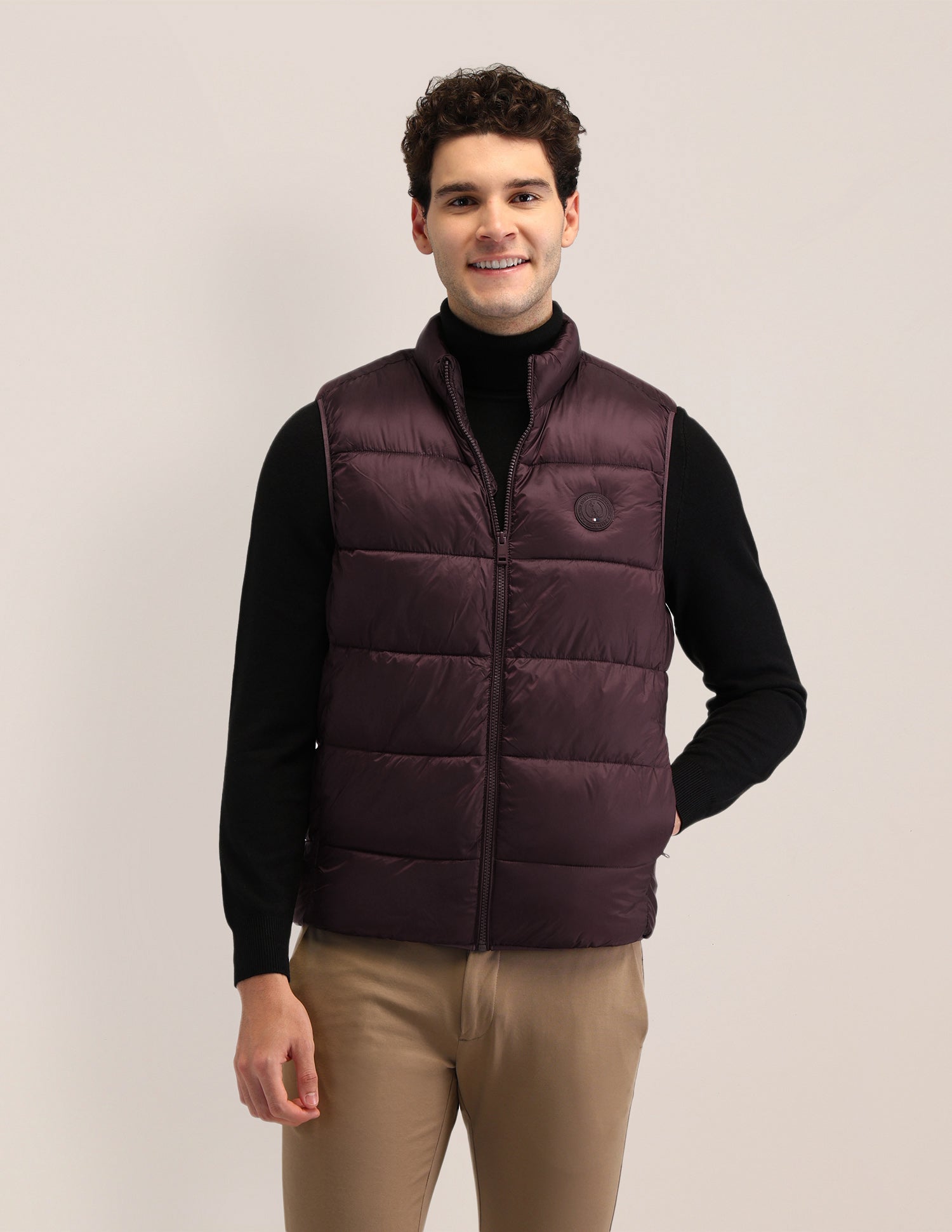 Solid Regular Fit Jacket Maroon - U.S. Polo Assn. India | Large
