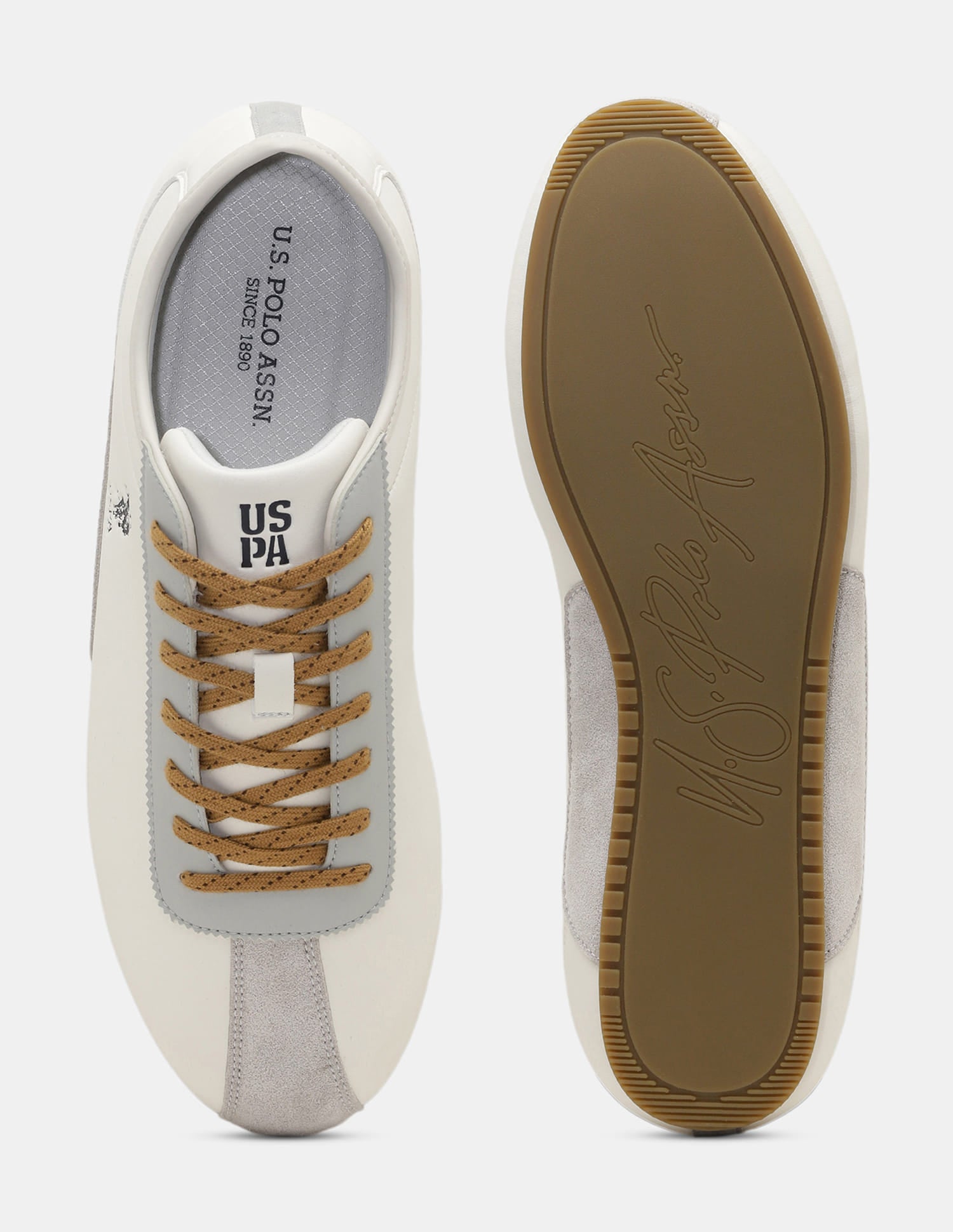 Colour Blocked Lace Ups Rush Sneakers Off White - U.S. Polo Assn. India | Large