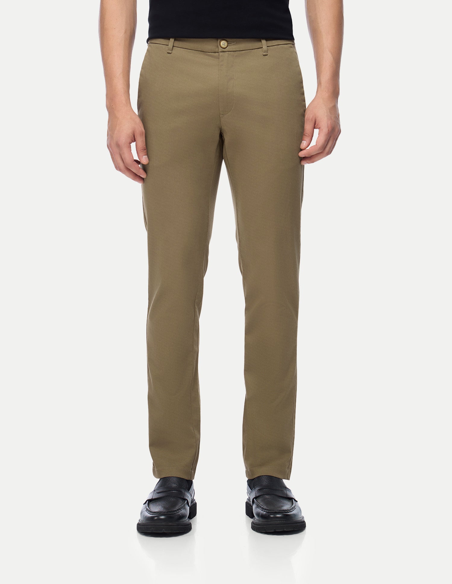 Denver Slim Fit Satin Trousers Khaki - U.S. Polo Assn. India | Large
