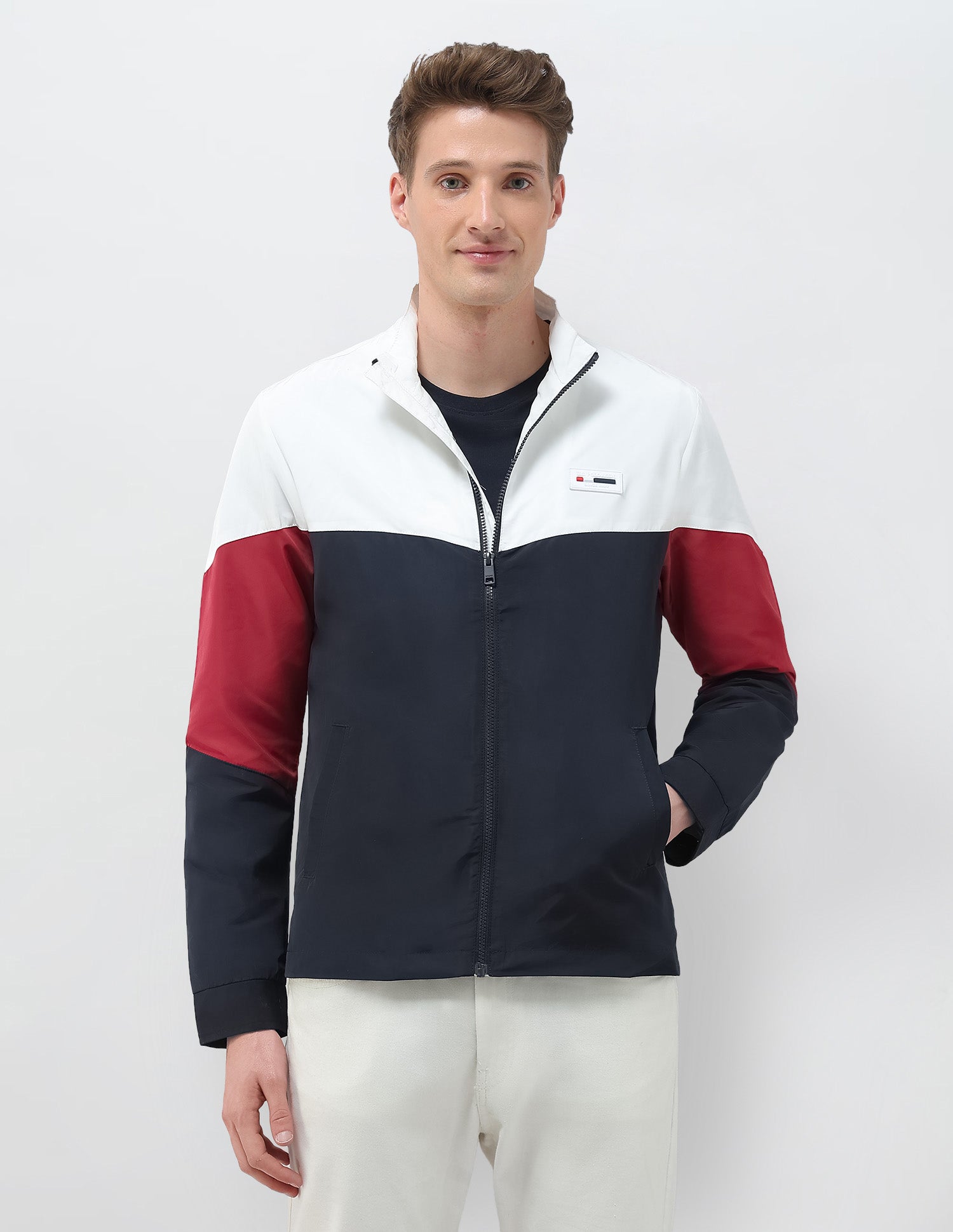 Colour Blocked Windcheater Jacket White - U.S. POLO ASSN. | Large