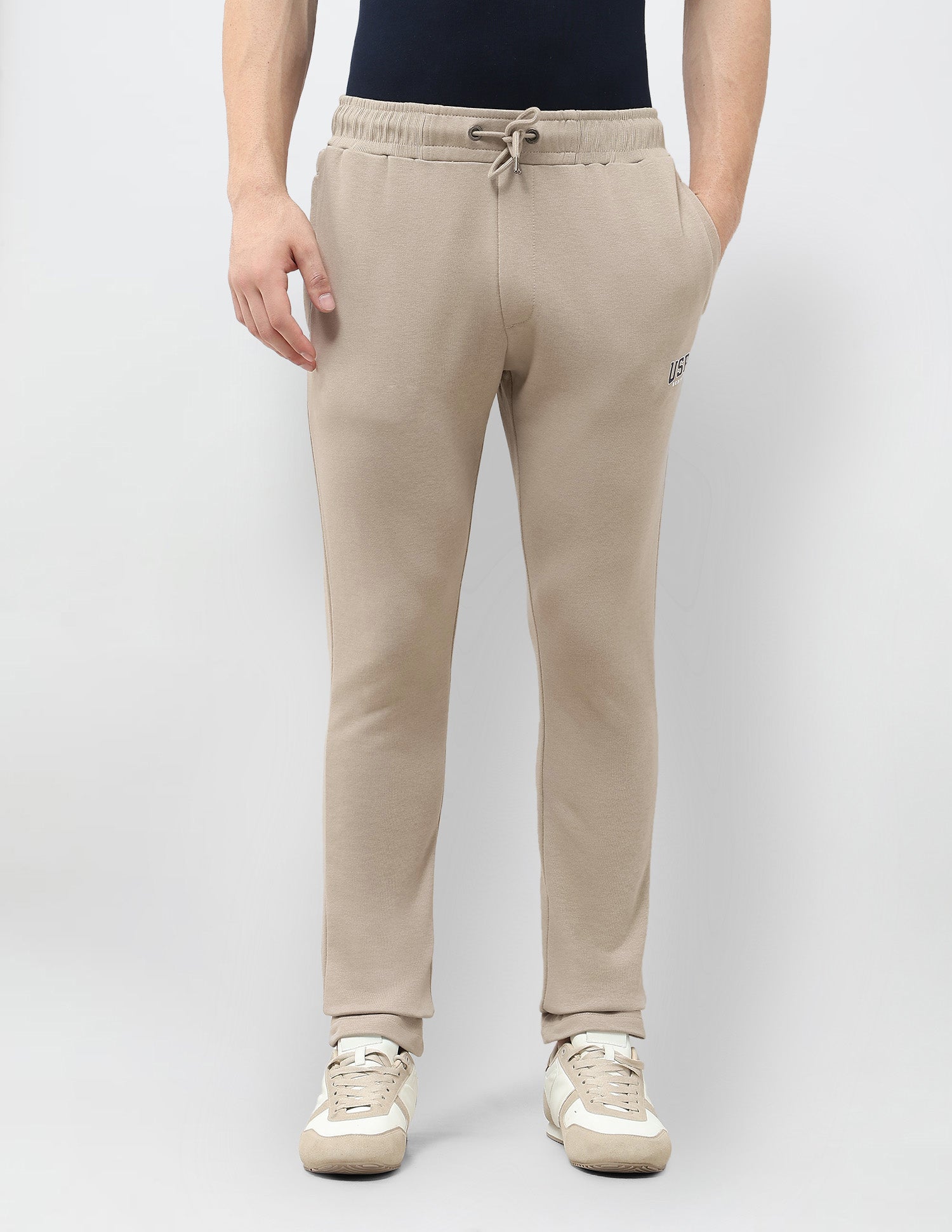 Solid Regular Fit Track Pants Light Brown - U.S. POLO ASSN. | Large