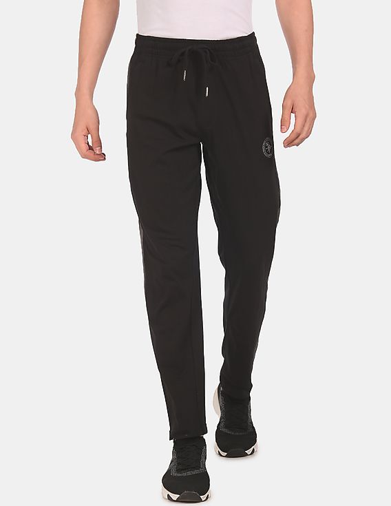 Men Black I669 Comfort Fit Solid Cotton Polyester Lounge Pants - Pack Of 1 Black - U.S. POLO ASSN. | Large