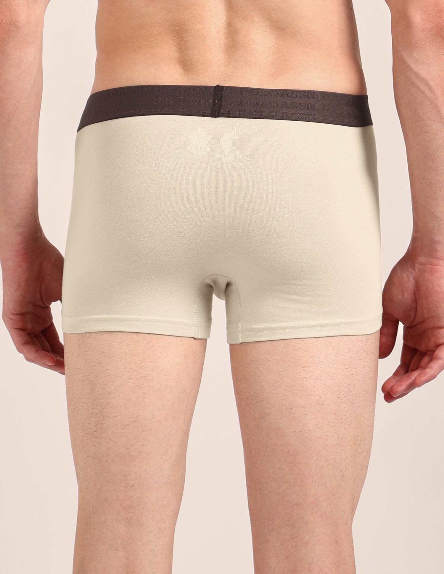 Cotton Stretch Antimicrobial OET21 Trunk - Pack Of 2 Oatmeal/Navy - U.S. Polo Assn. India | Large