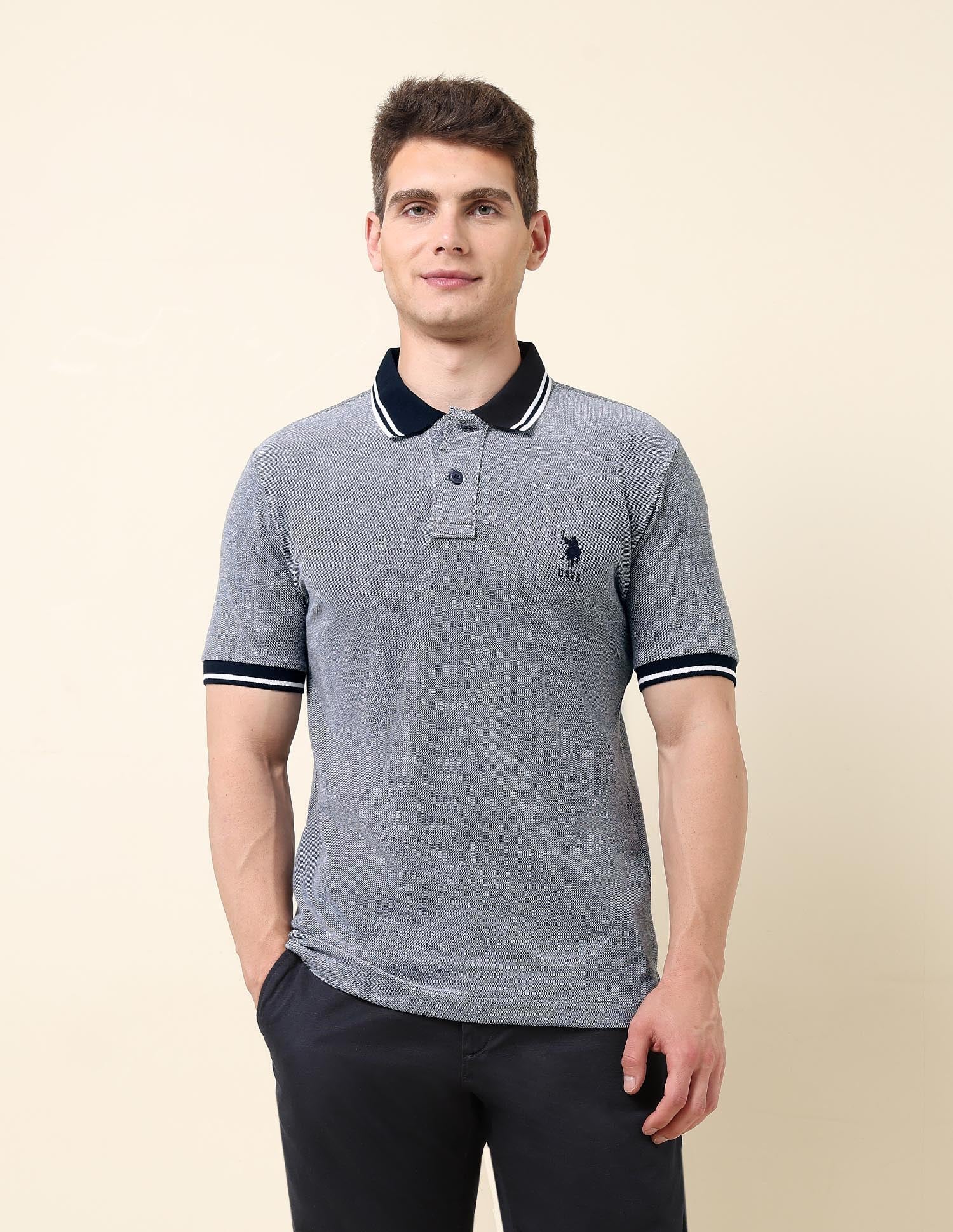 Heathered Classic Polo Shirt Navy - U.S. POLO ASSN. | Large