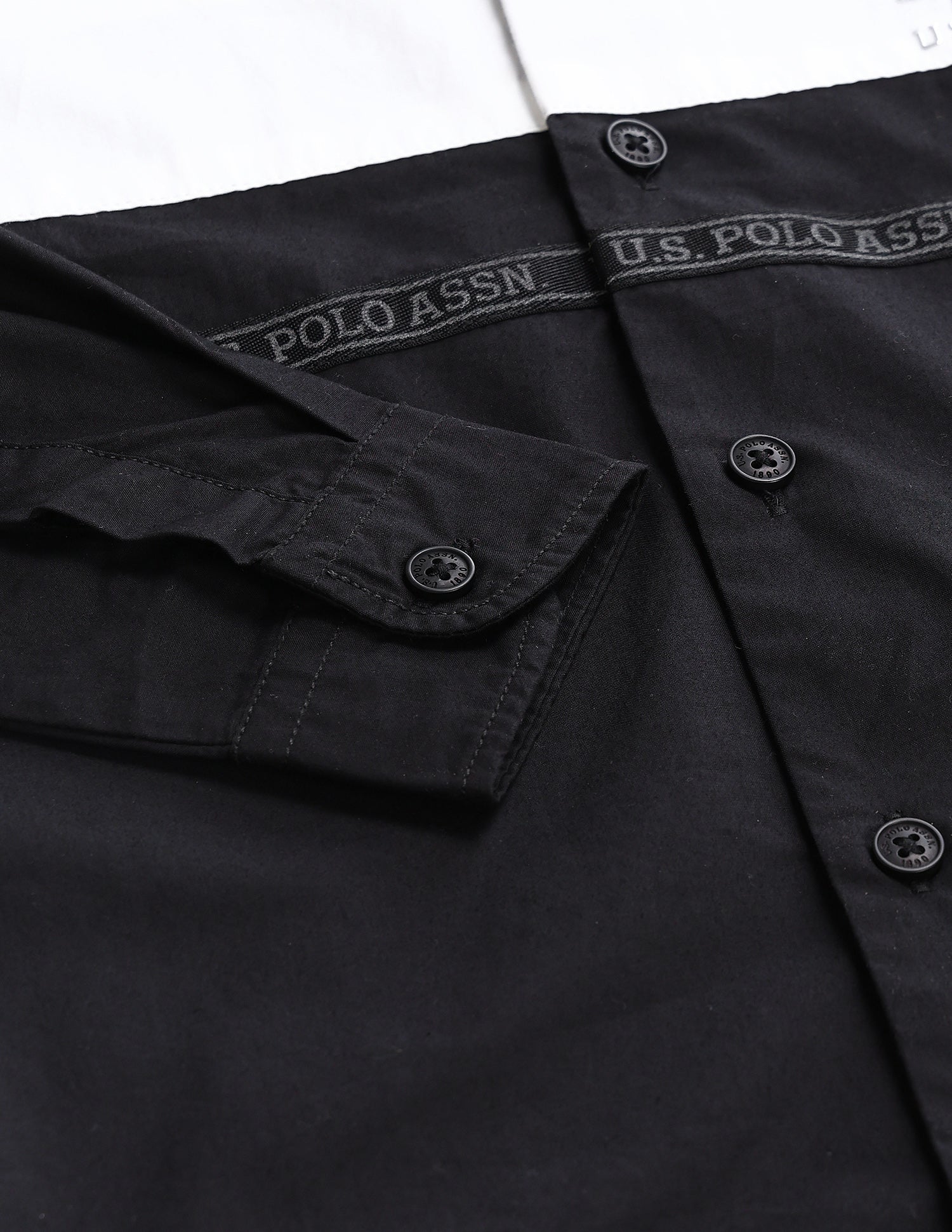 Boys Regular Fit Colour Blocked Shirt Black - U.S. POLO ASSN. | Large