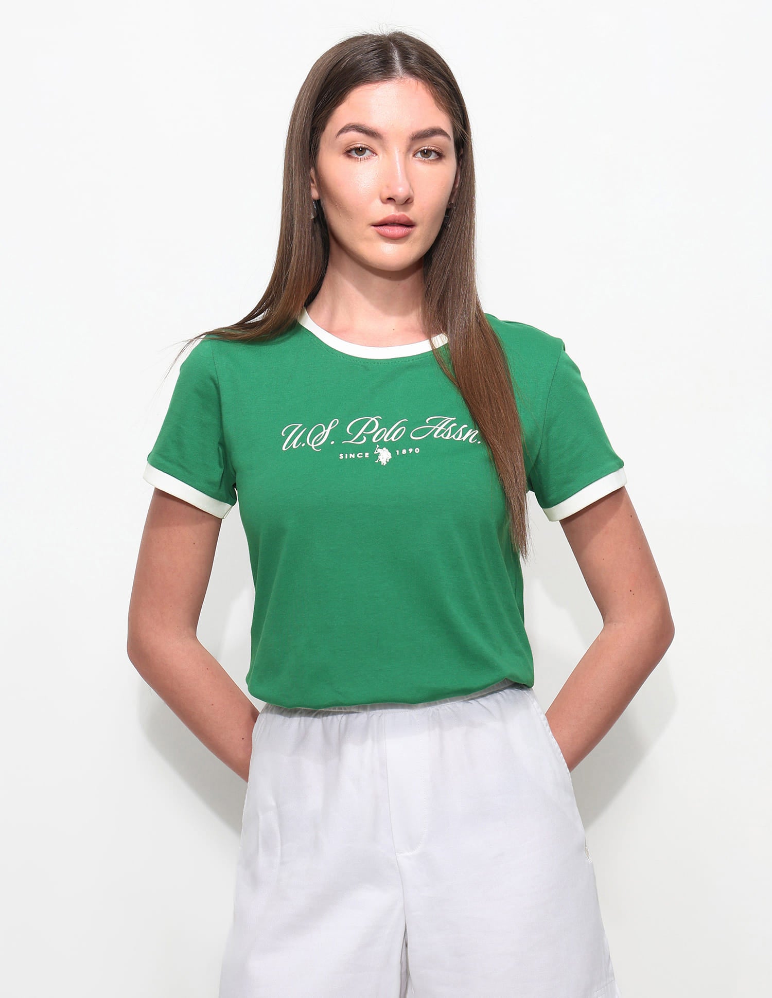 Regular Fit Brand Printed T-Shirt Green - U.S. Polo Assn. India | Large