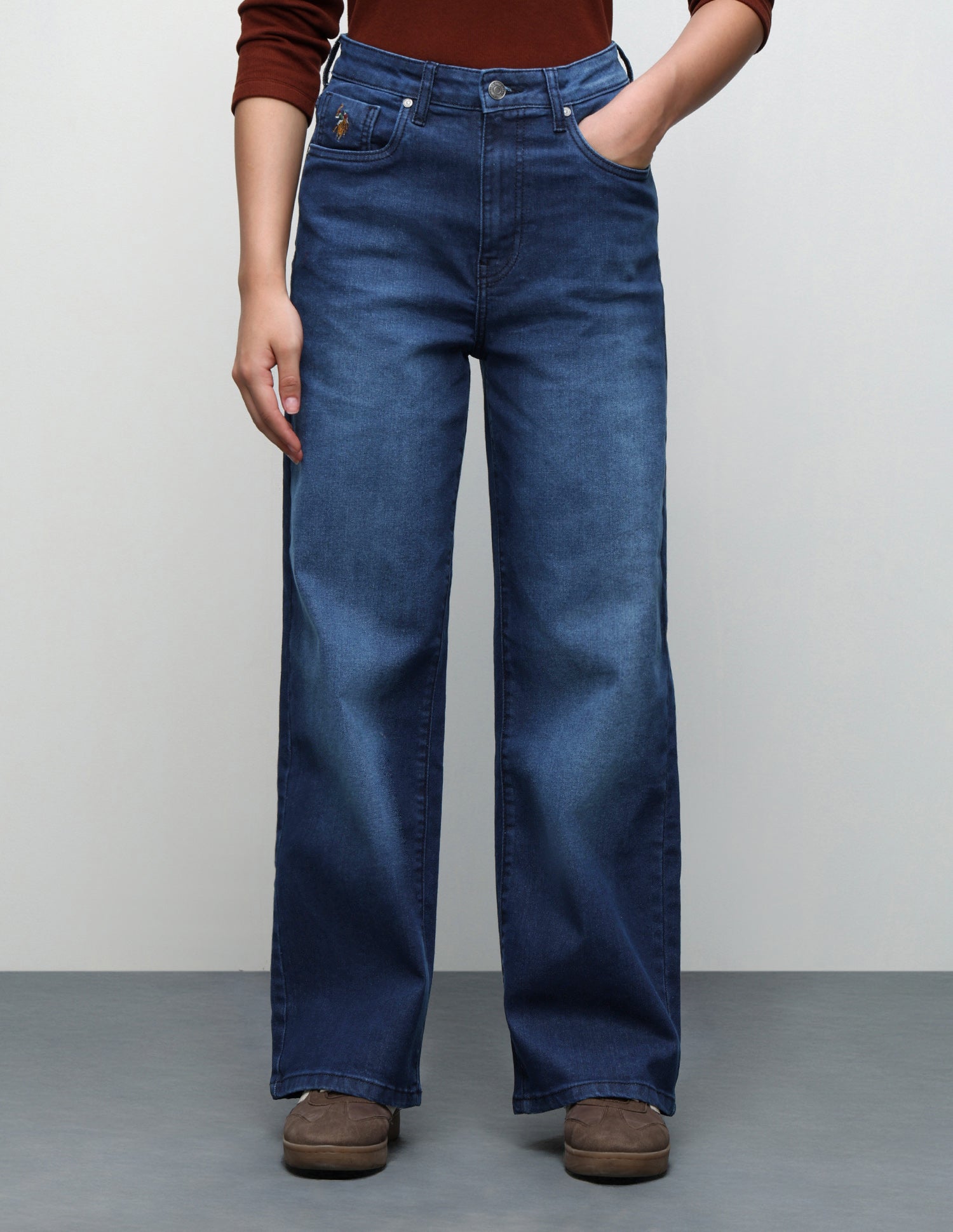 Flared Fit Blue Jeans Blue - U.S. Polo Assn. India | Large