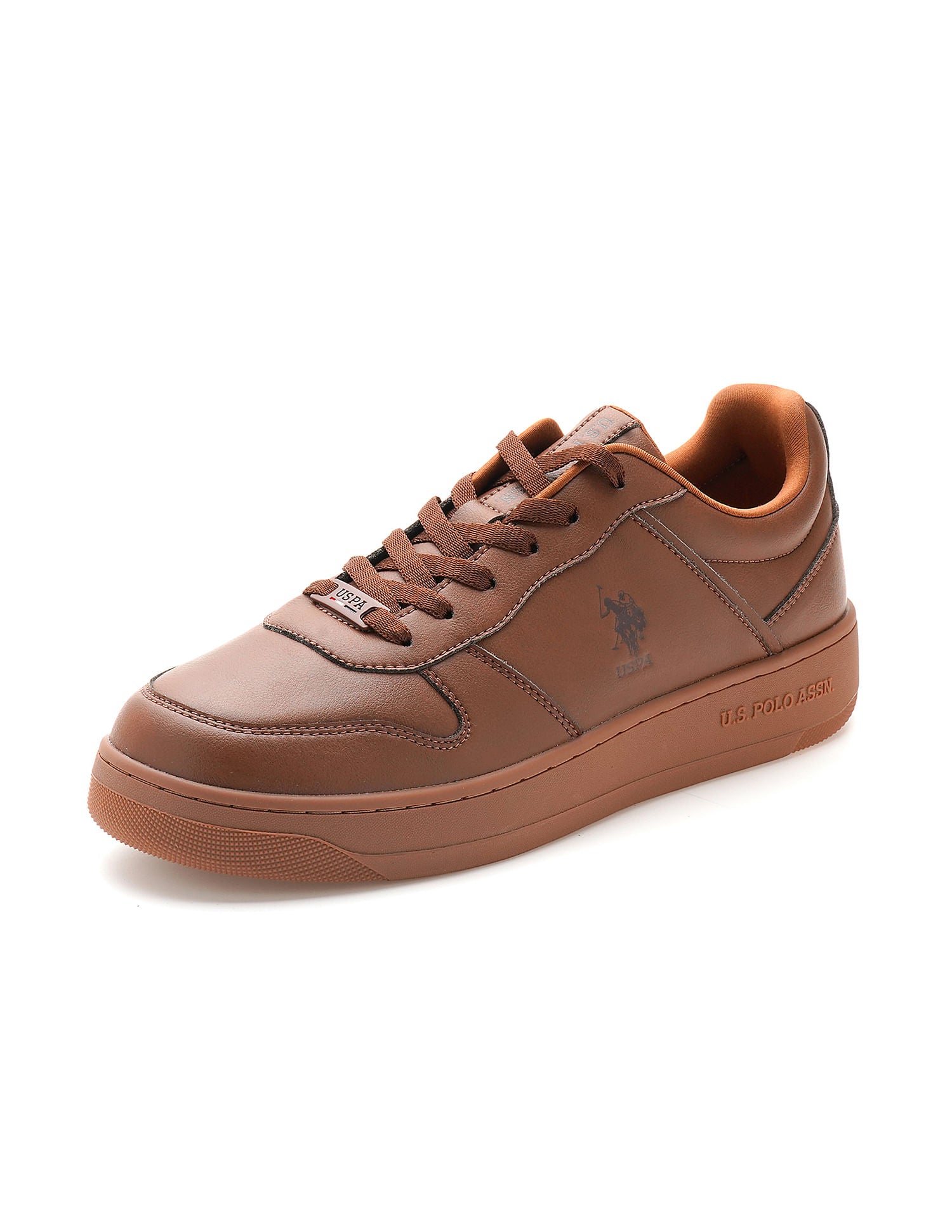 Men Jaxon Brown Retro Court Sneakers Brown - U.S. Polo Assn. India | Large