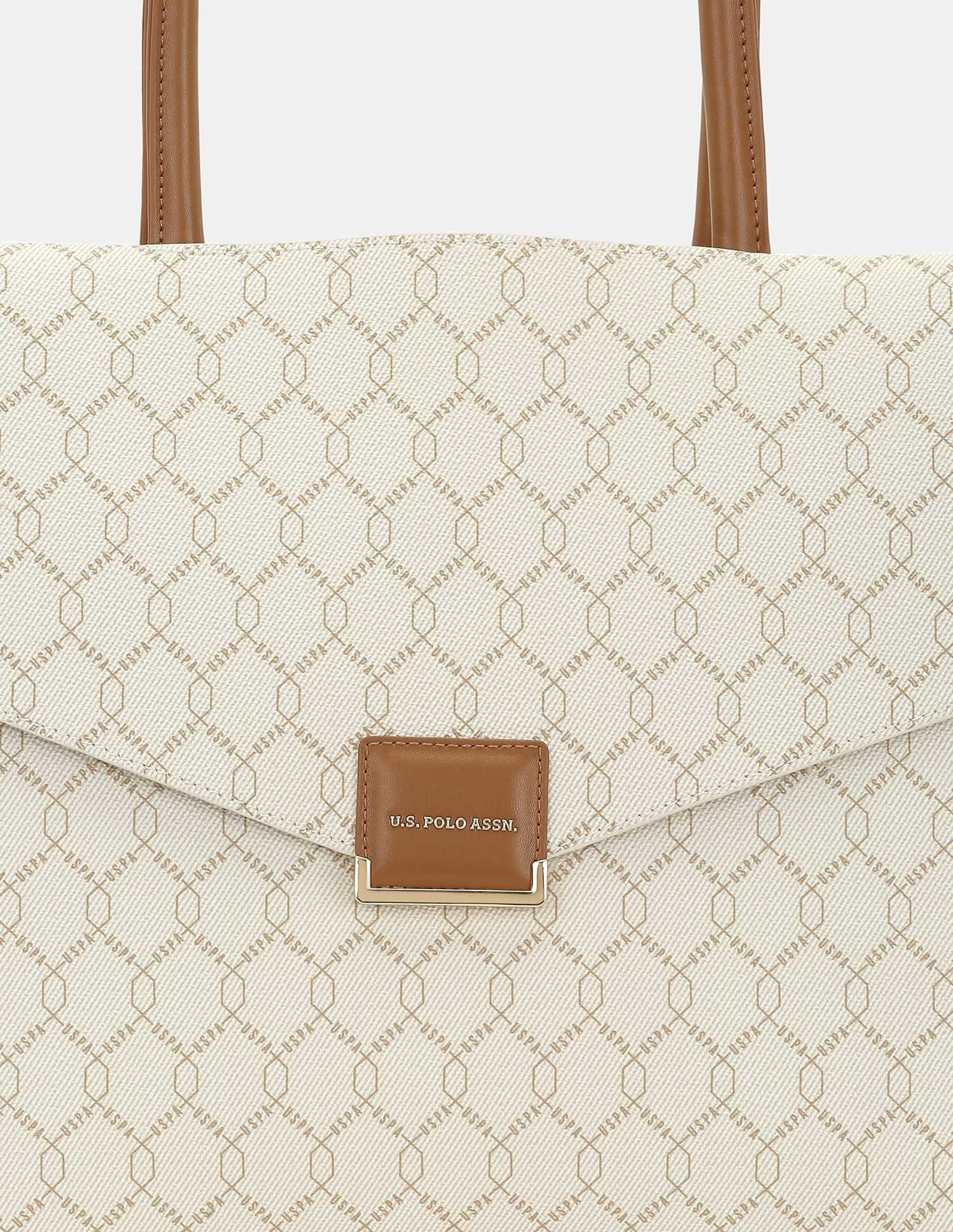 Women Belle monogram Statement Tote Bag Beige - U.S. POLO ASSN. | Large