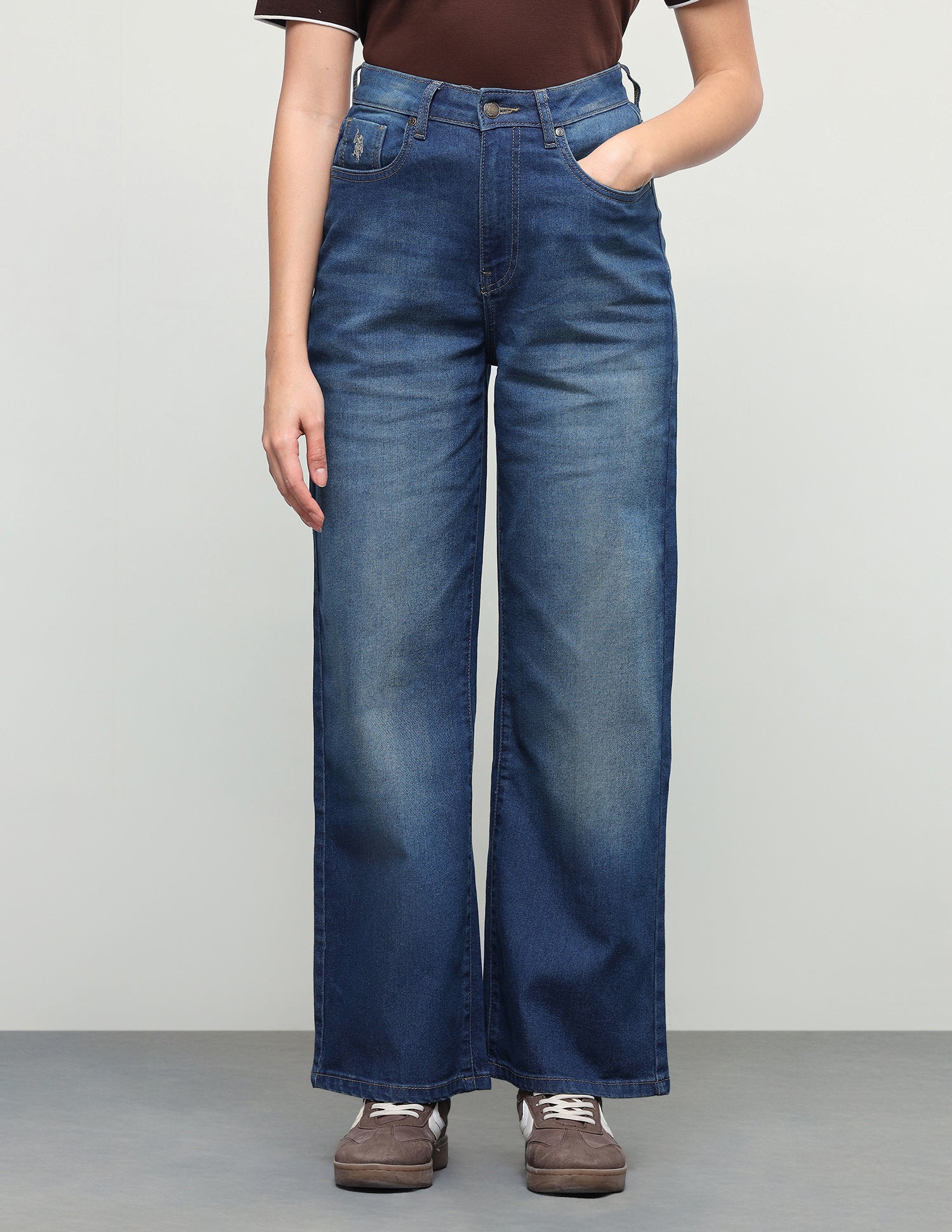 Wide Leg Fit Blue Jeans Blue - U.S. Polo Assn. India | Large