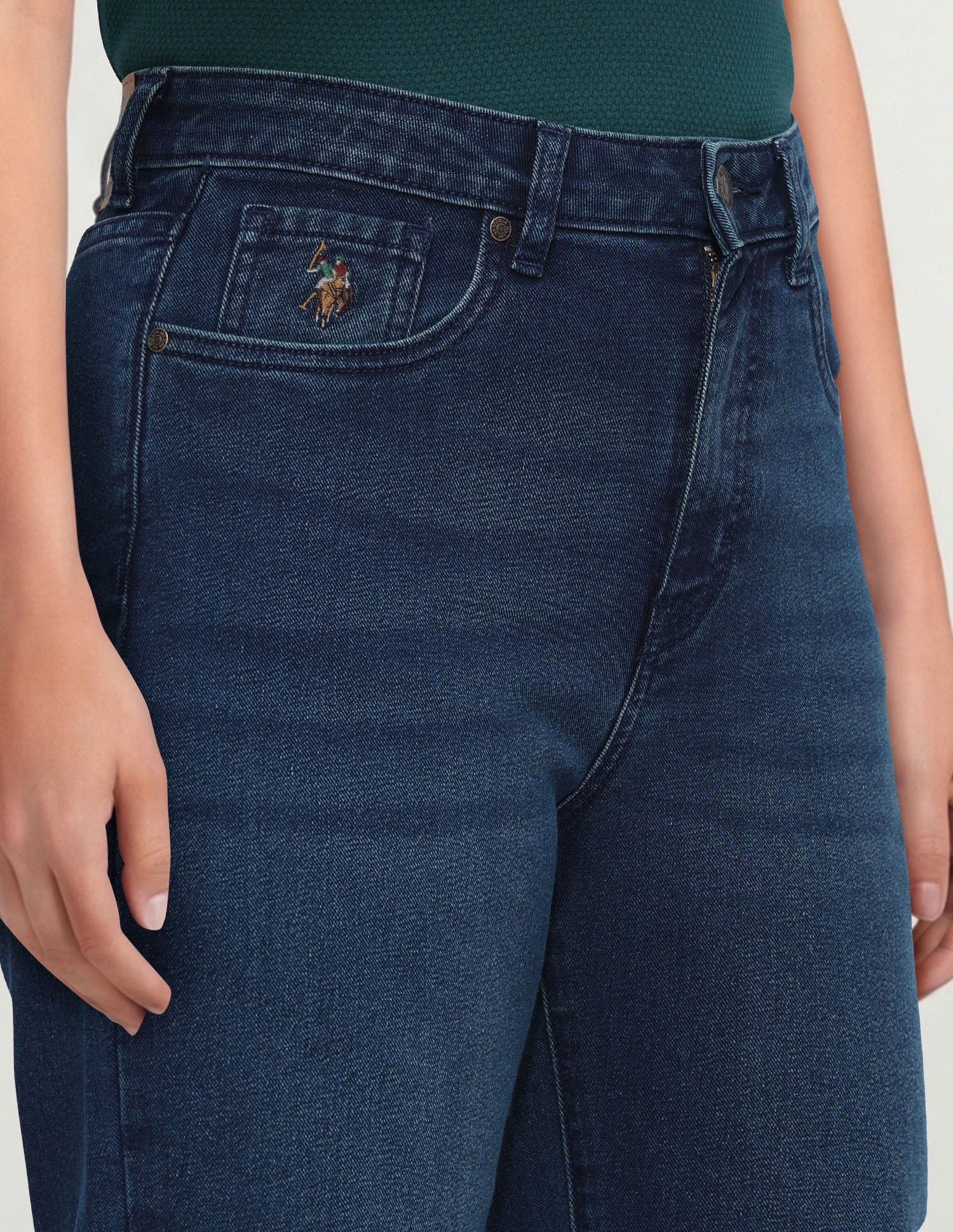 High Rise Straight Fit Jeans Blue - U.S. Polo Assn. India | Large
