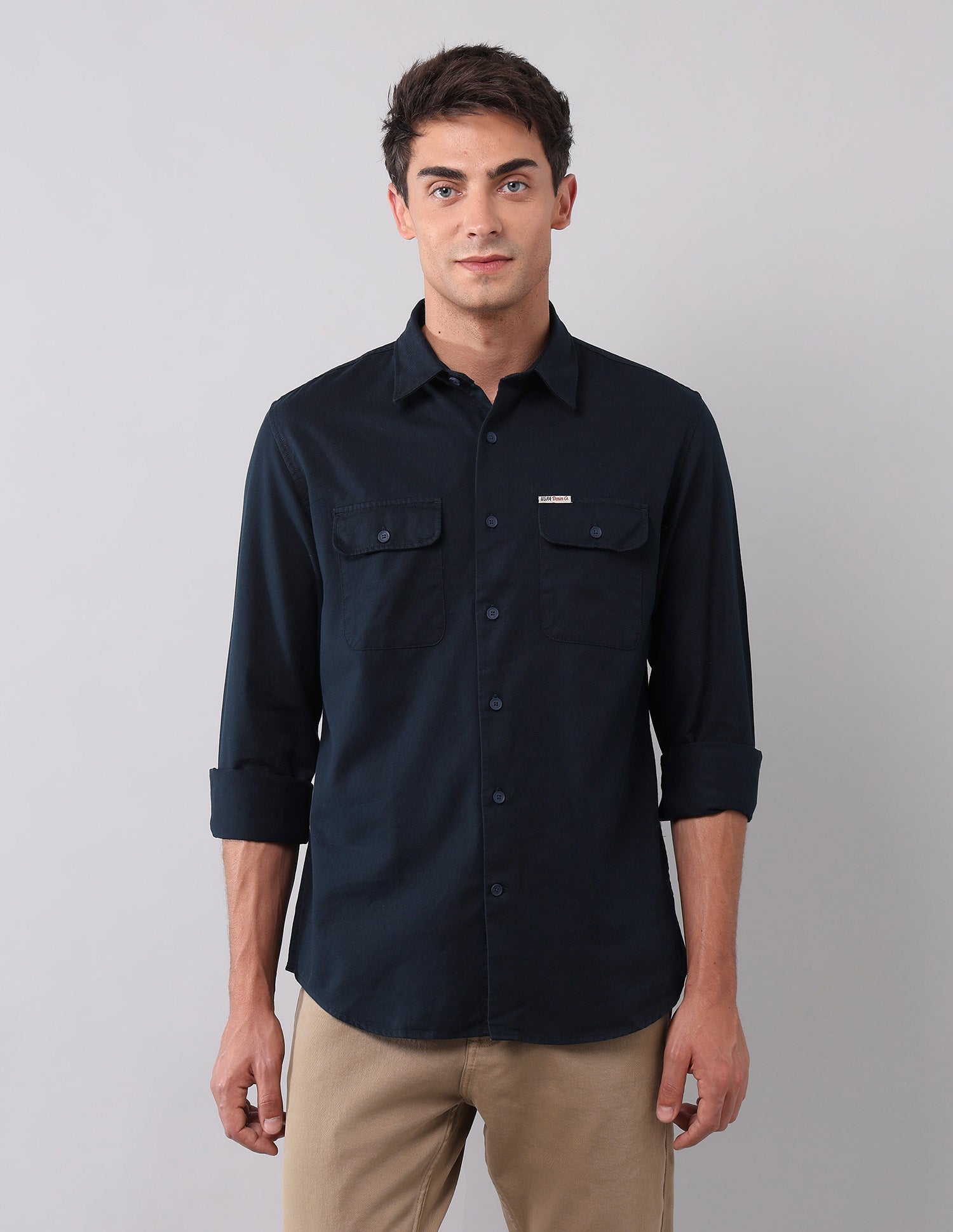 Twill Pure Cotton Shirt Navy - U.S. Polo Assn. India | Large