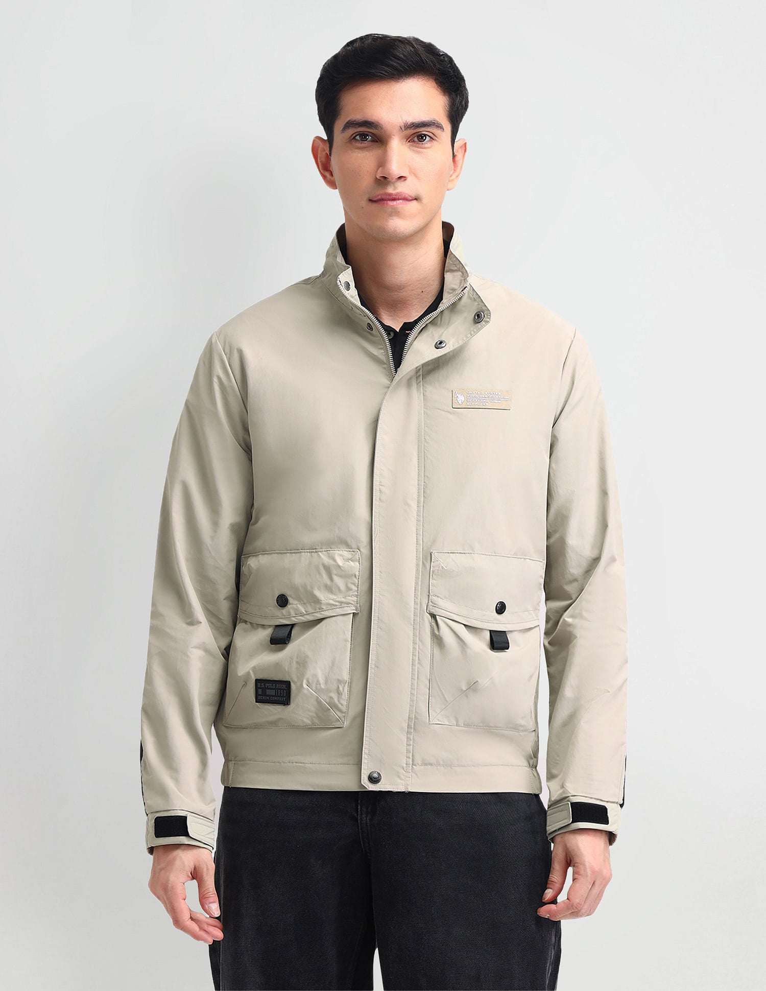 Regular Fit Solid Casual Jacket Beige - U.S. POLO ASSN. | Large