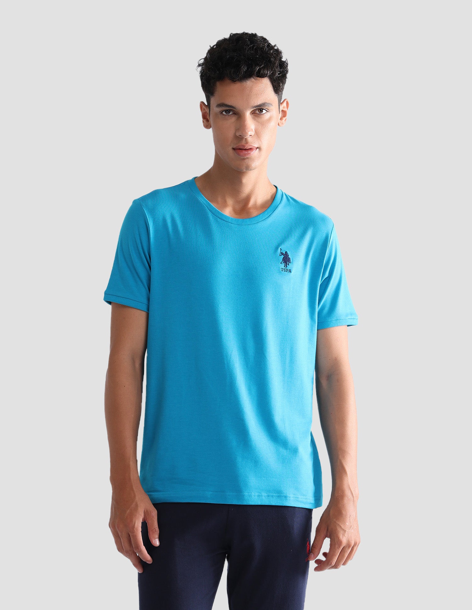 Solid Comfort Fit OEE10 Lounge T-Shirt - Pack Of 1 Icy Blue - U.S. POLO ASSN. | Large