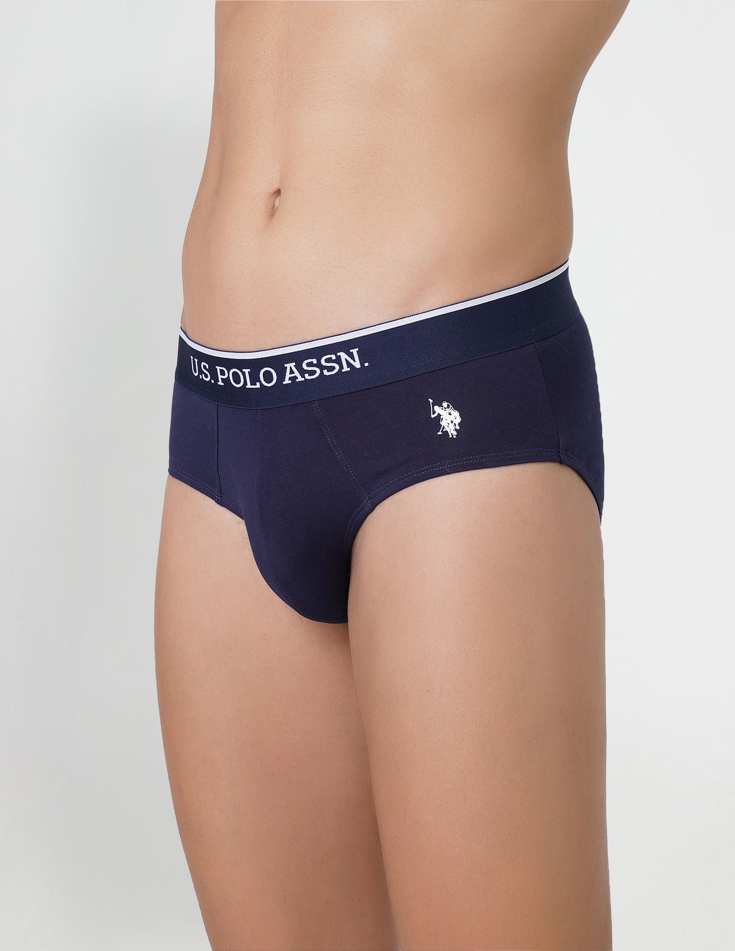 Cotton Stretch Antibacterial EB004 Briefs - Pack Of 2 Navy and Red - U.S. POLO ASSN. | Large