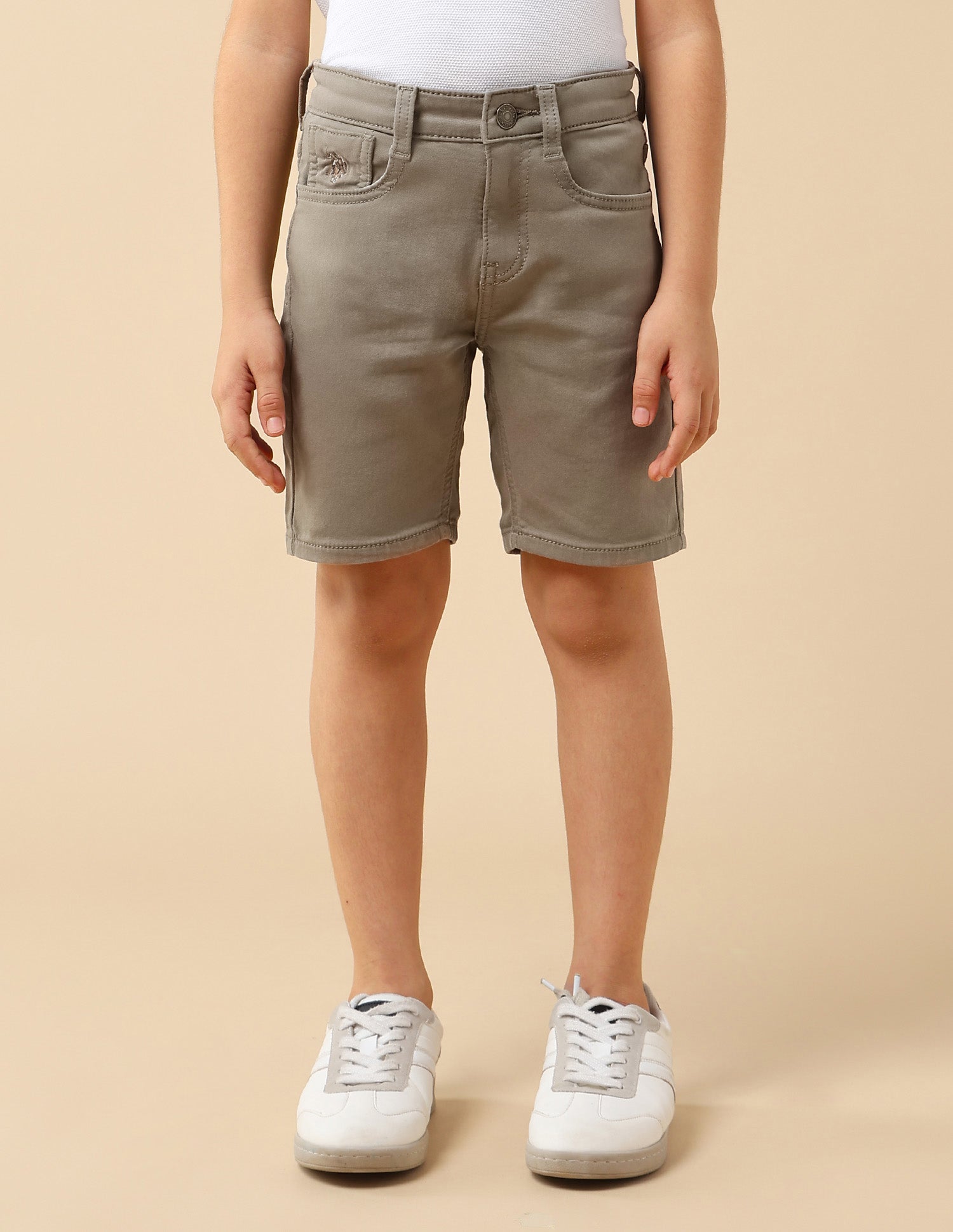 Boys Solid Relaxed Fit Shorts Olive - U.S. POLO ASSN. | Large