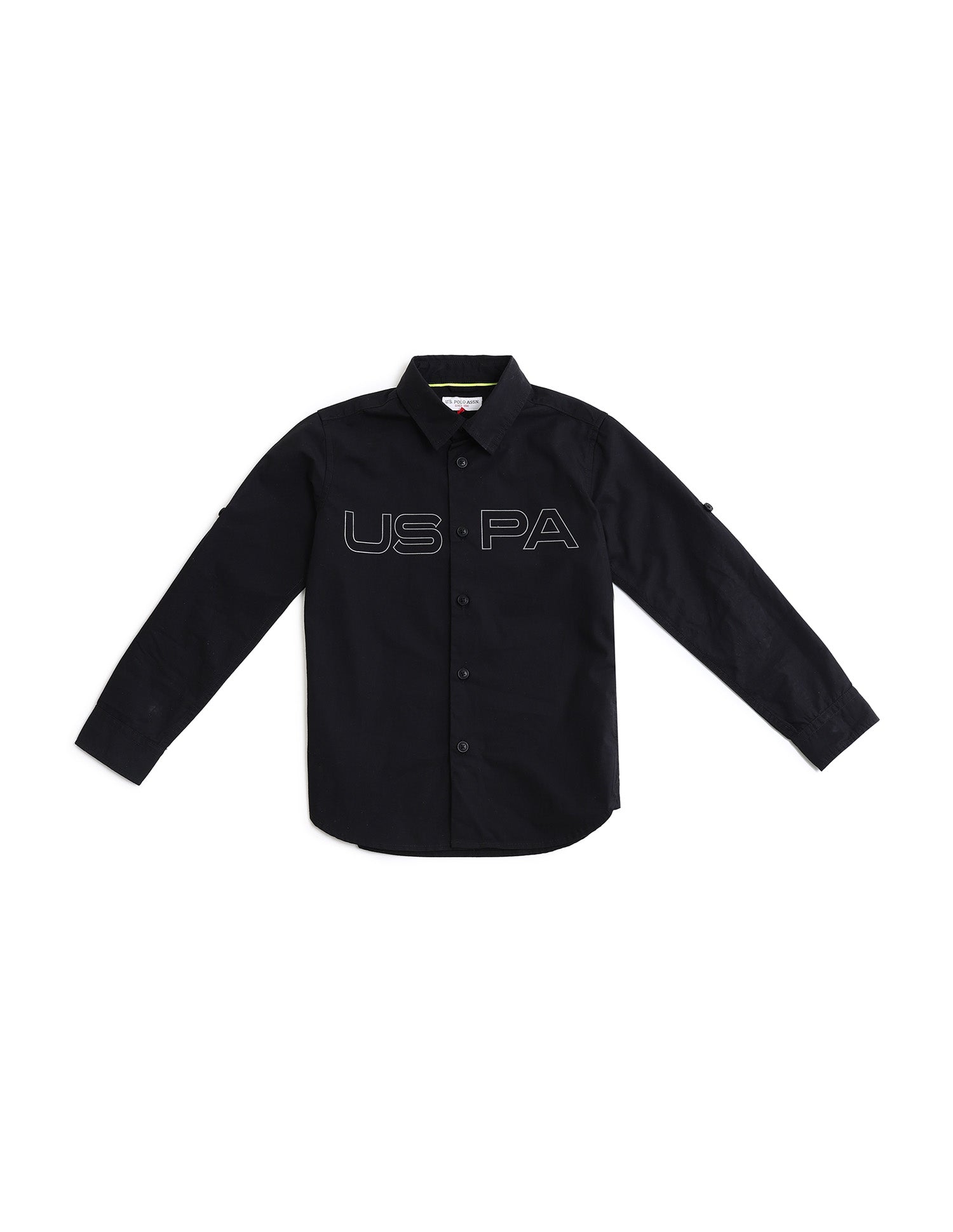 Boys Regular Fit Brand Printed Shirt Black - U.S. POLO ASSN. | Large