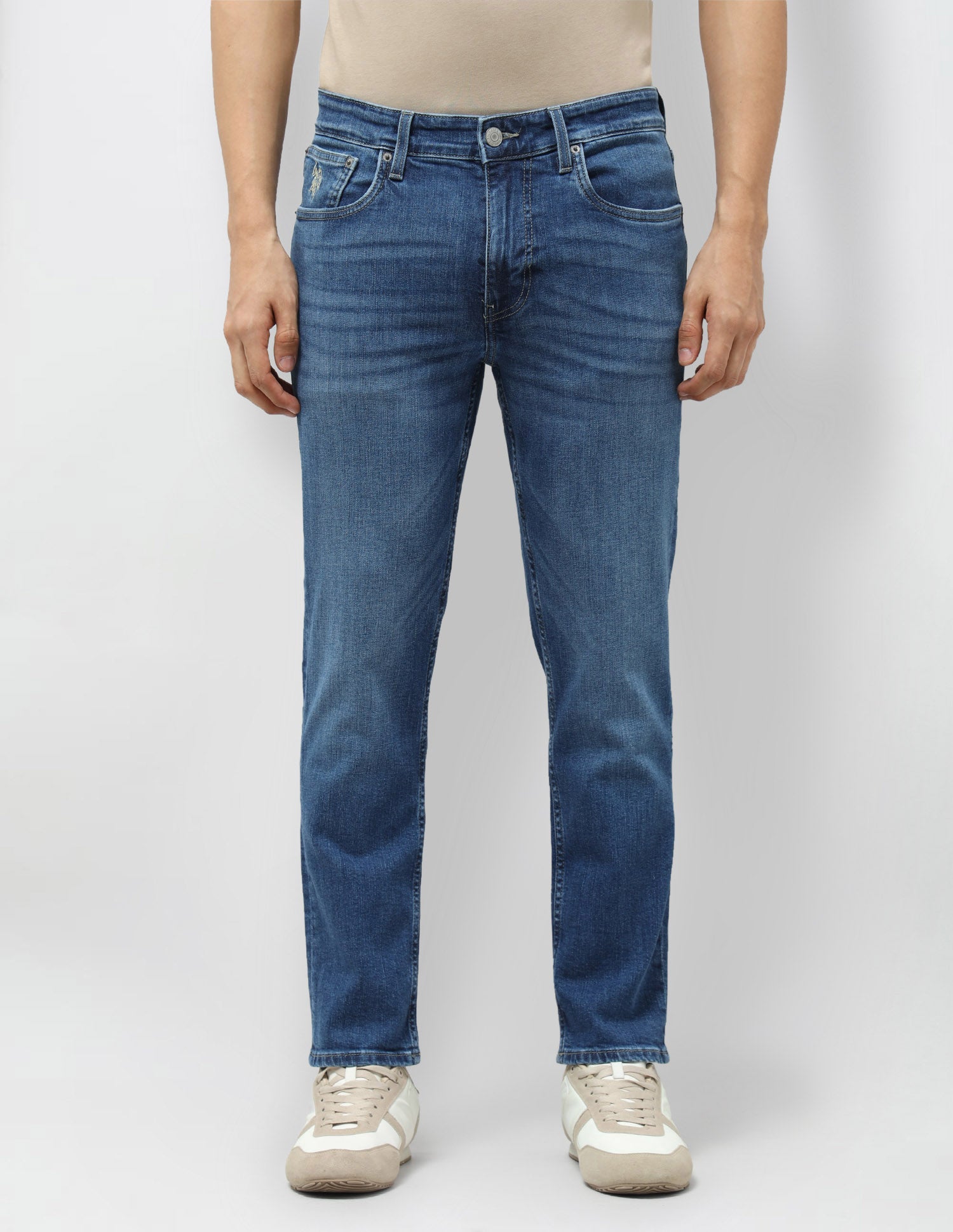 Cole Comfort Cropped Fit Blue Jeans Blue - U.S. POLO ASSN. | Large