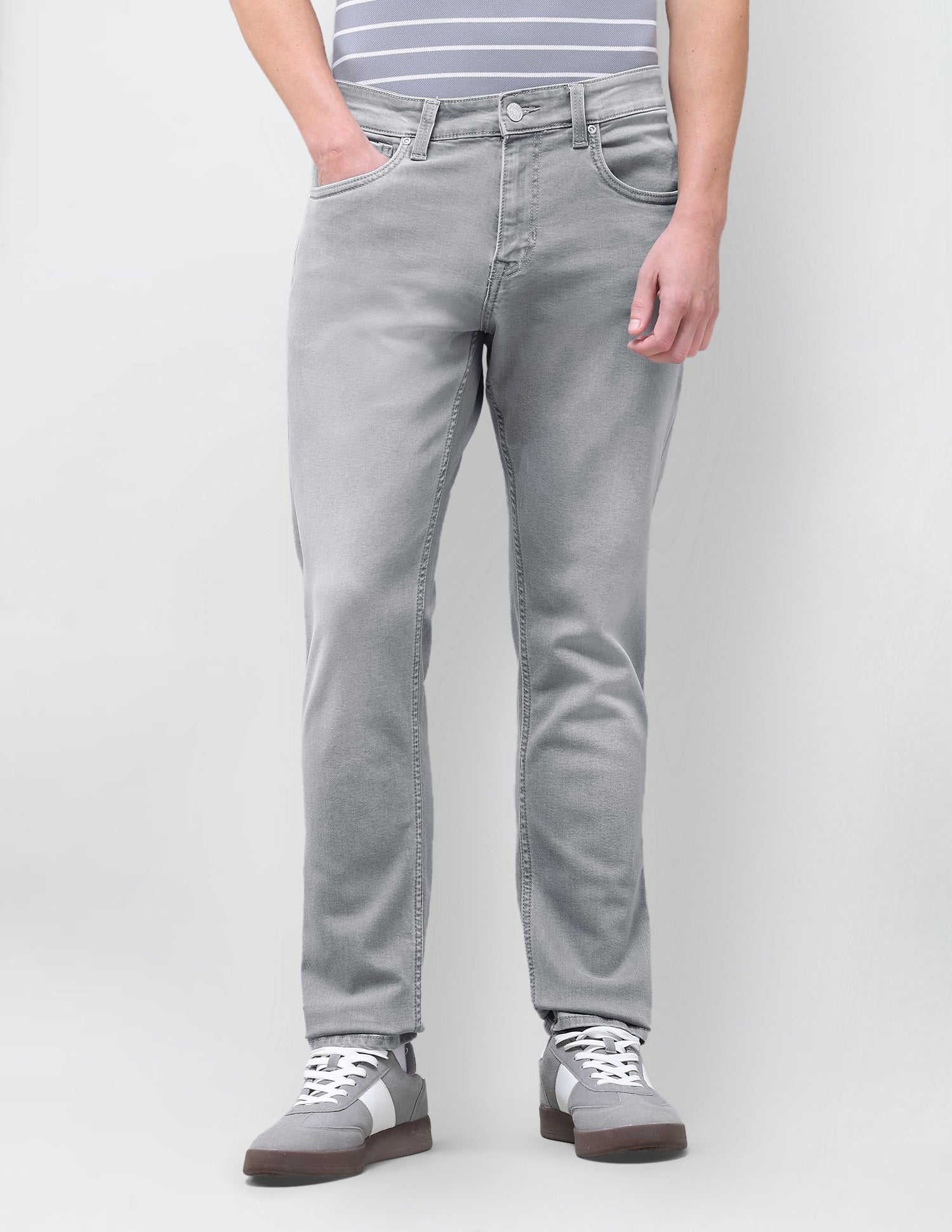 Brandon Slim-Tapered Fit Grey Jeans Light Grey - U.S. Polo Assn. India | Large