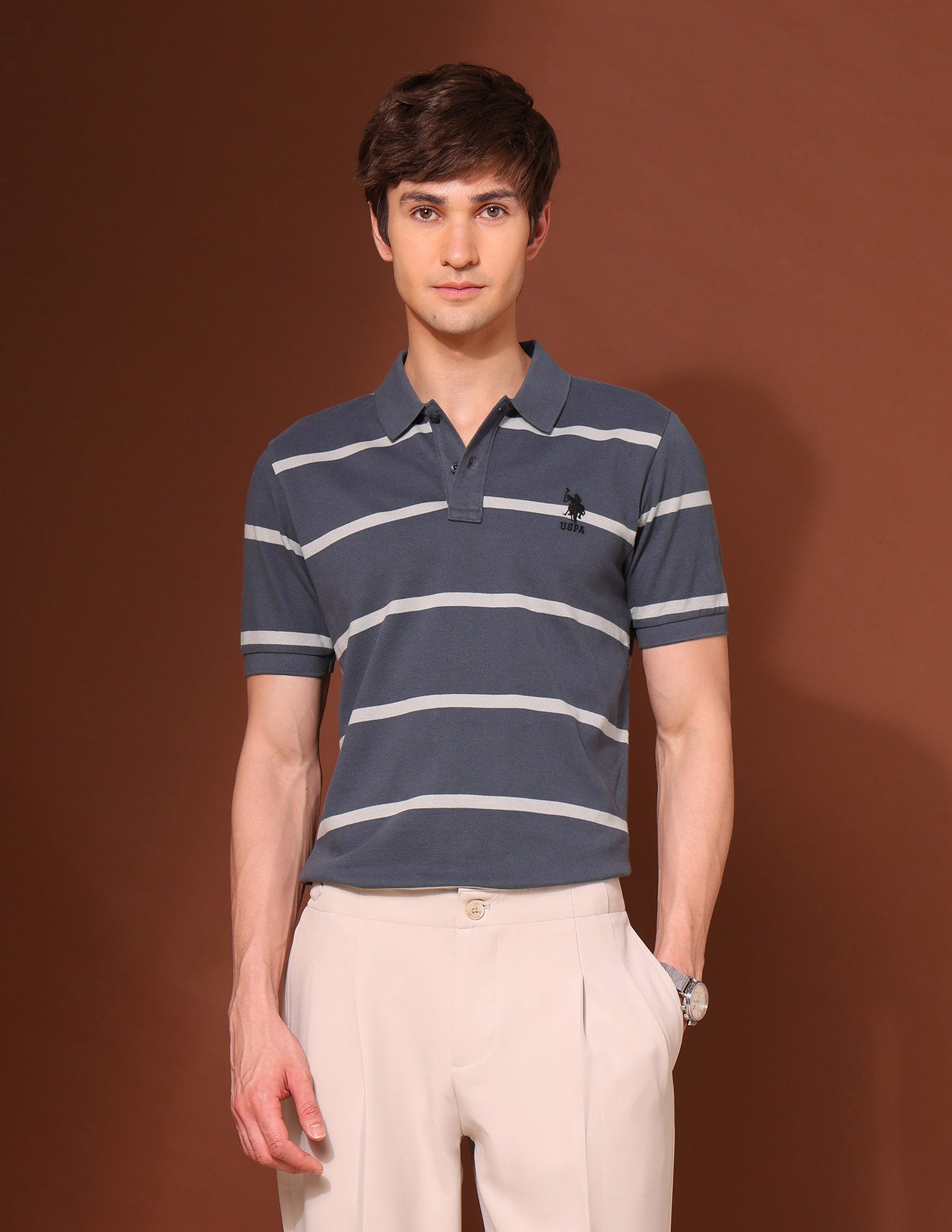 Pure Cotton Work And Wander Polo Shirt Dark Green - U.S. Polo Assn. India | Large