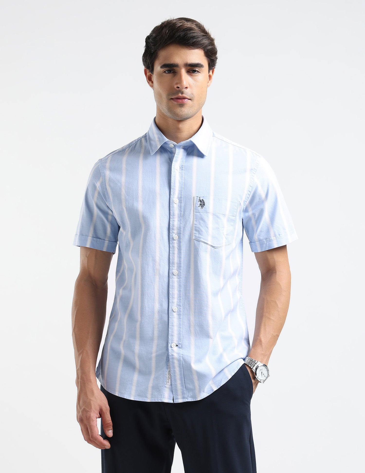 Vertical Striped Oxford Shirt Blue - U.S. POLO ASSN. | Large