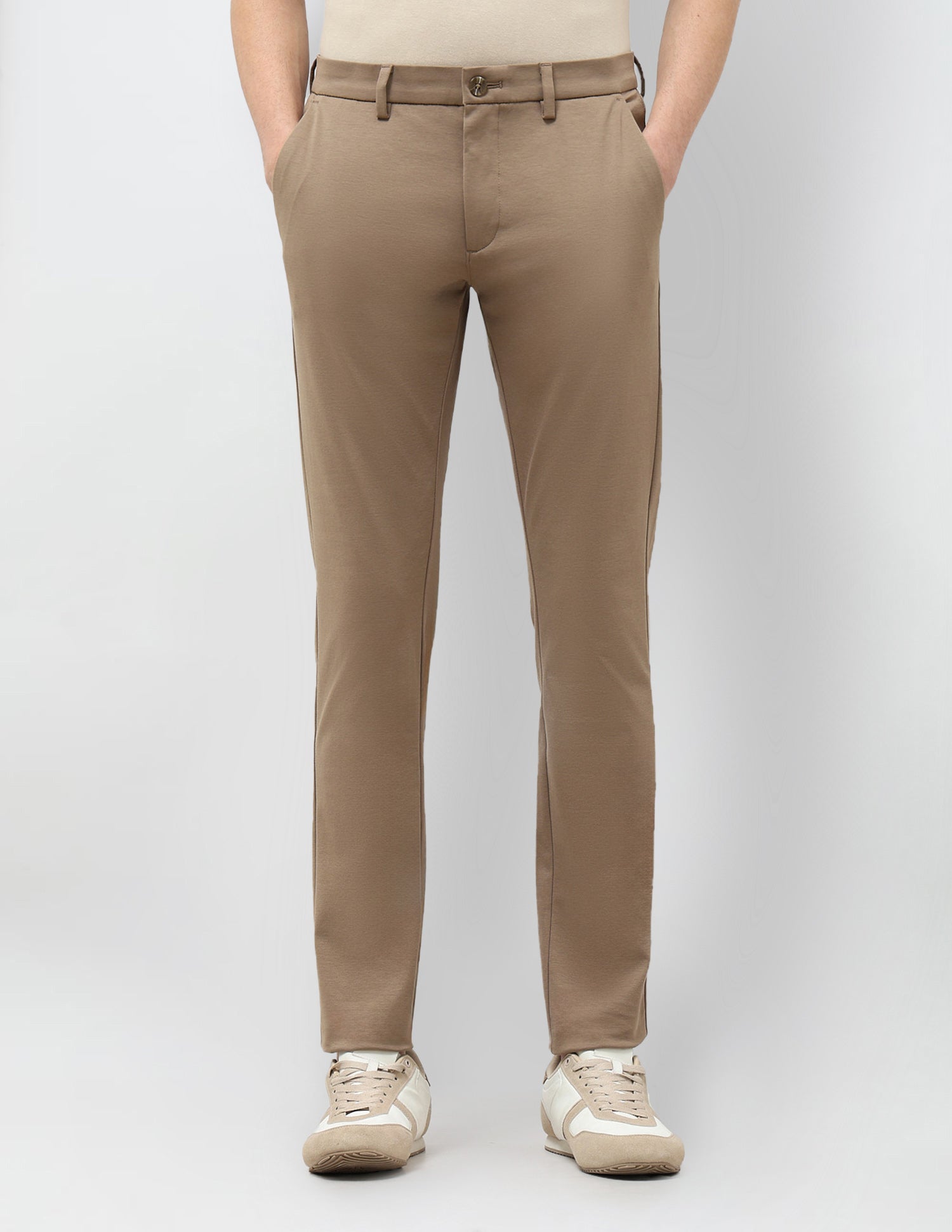 Satin Slim Fit Trousers Khaki - U.S. Polo Assn. India | Large