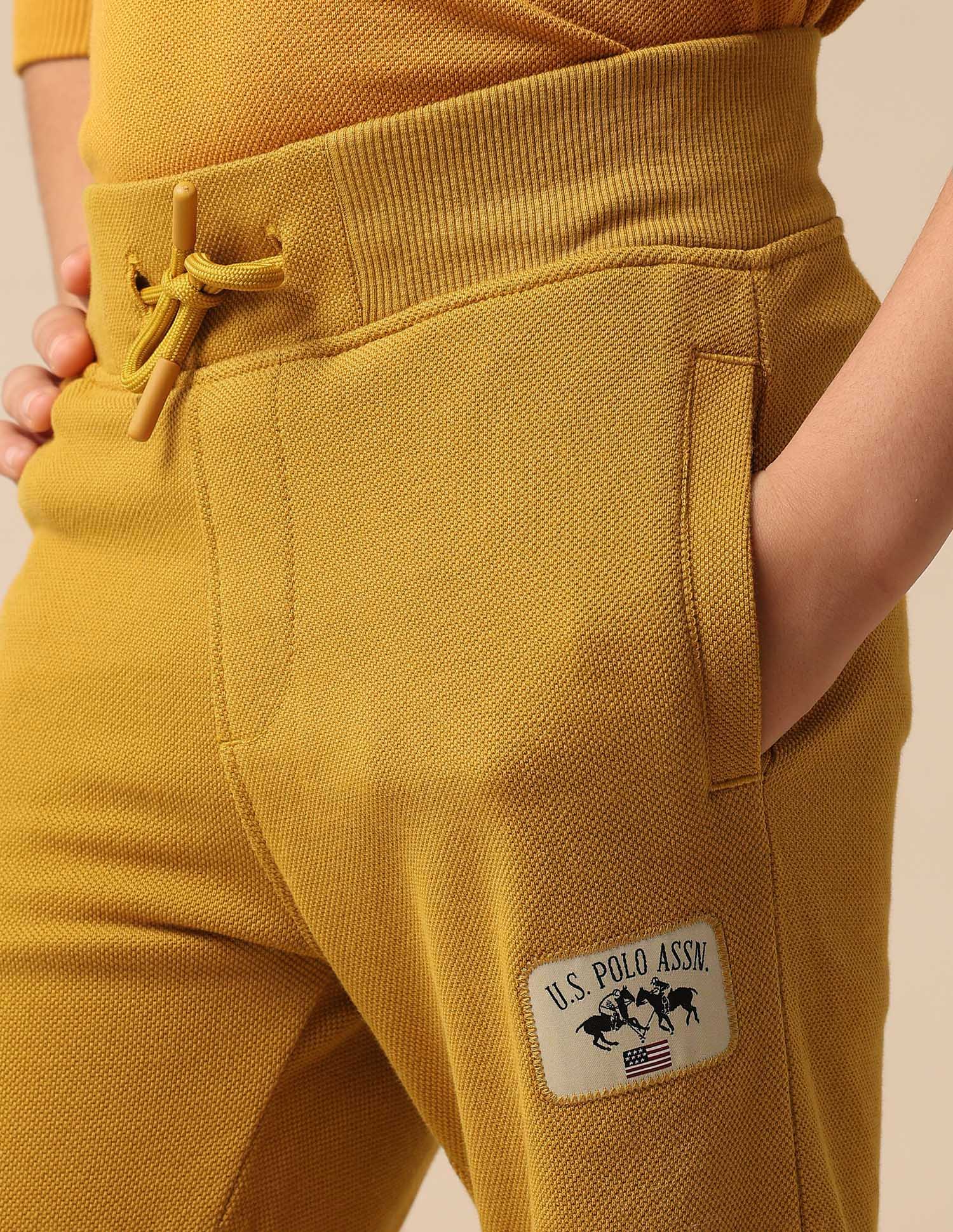 Textured Regular Fit Joggers Yellow - U.S. POLO ASSN. | Large