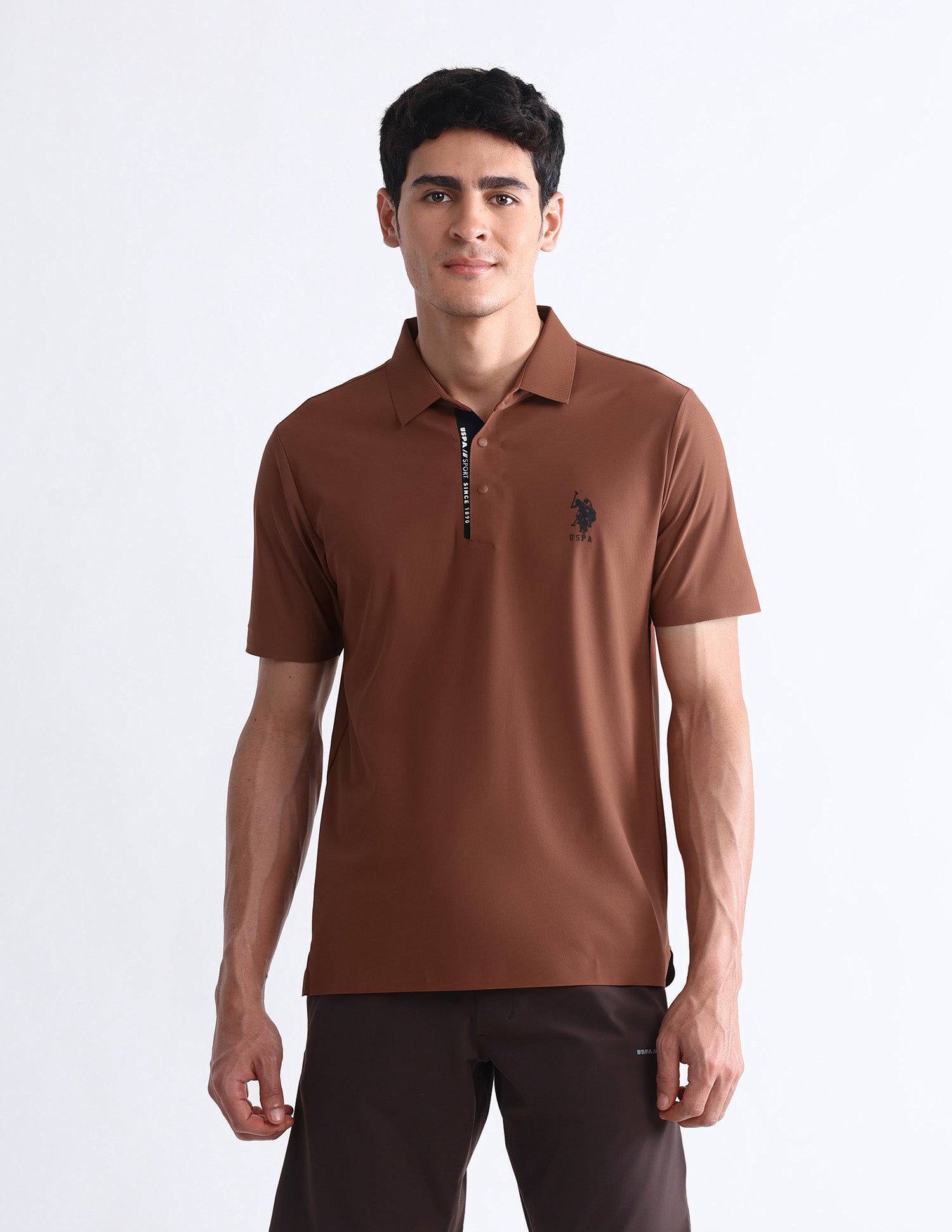 Solid Slim Fit Polo Shirt Rust - U.S. Polo Assn. India | Large