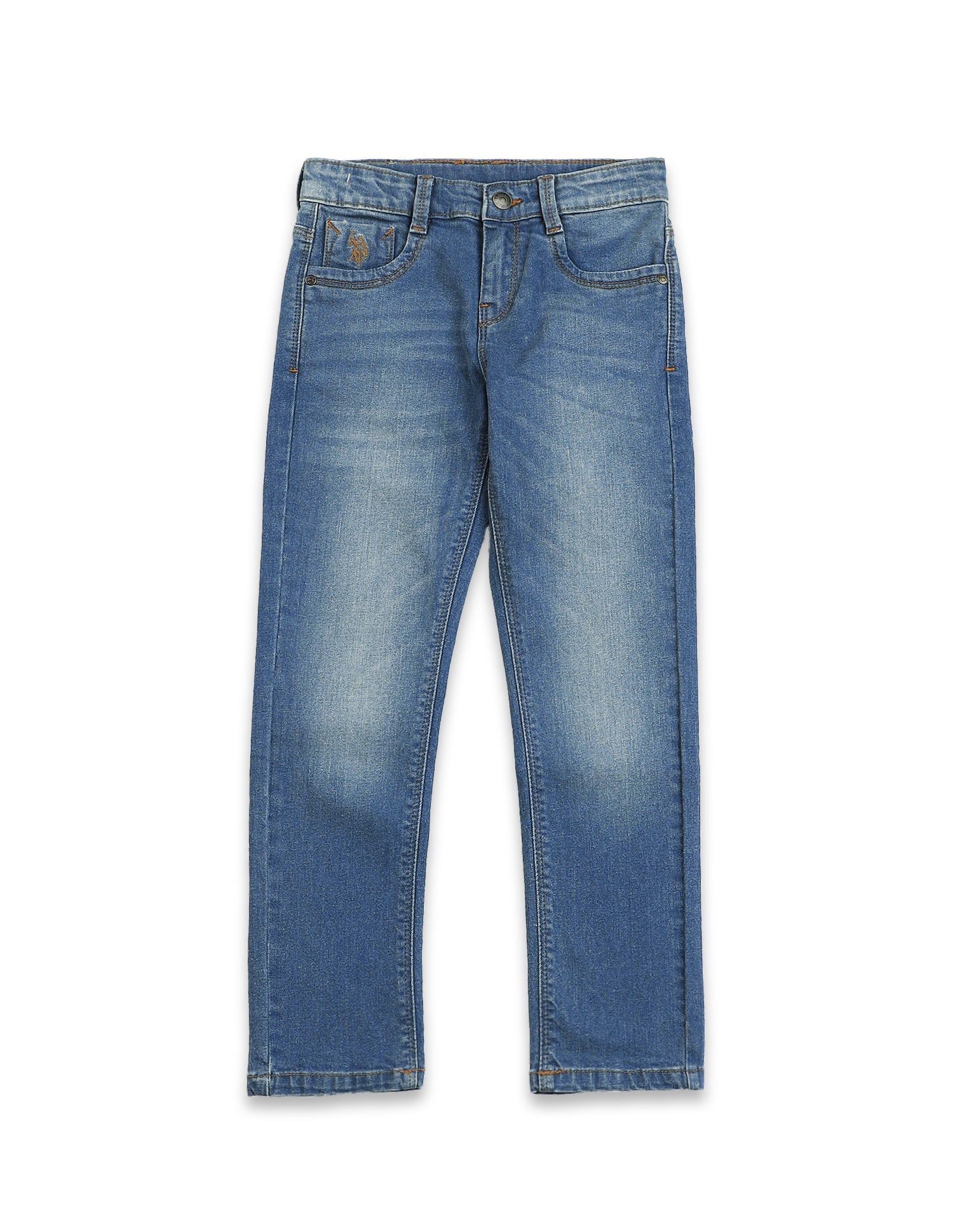 Boys Blue Slim Fit Stone Wash Jeans Blue - U.S. POLO ASSN. | Large