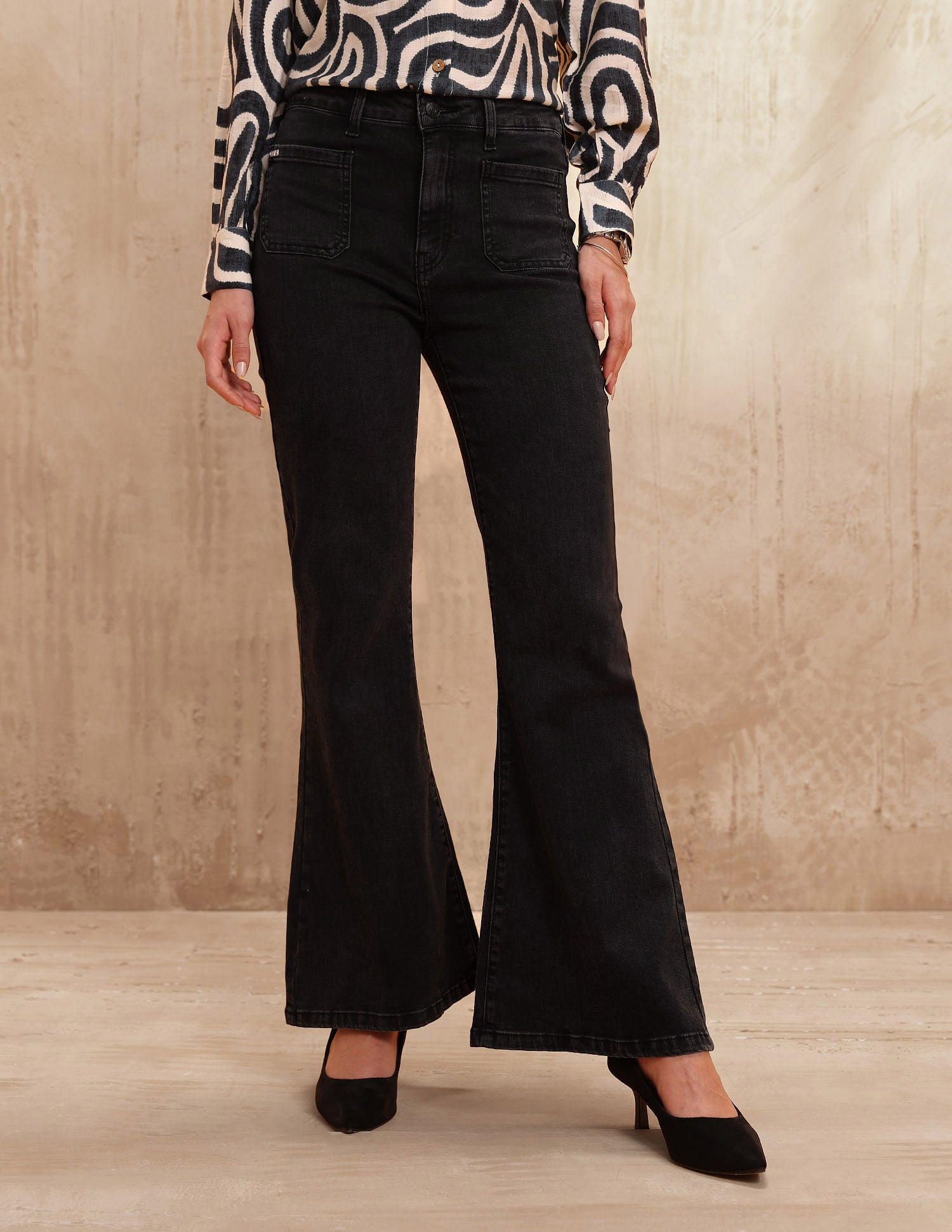 High Rise Extreme Flare Fit Jeans Dark Grey - U.S. POLO ASSN. | Large