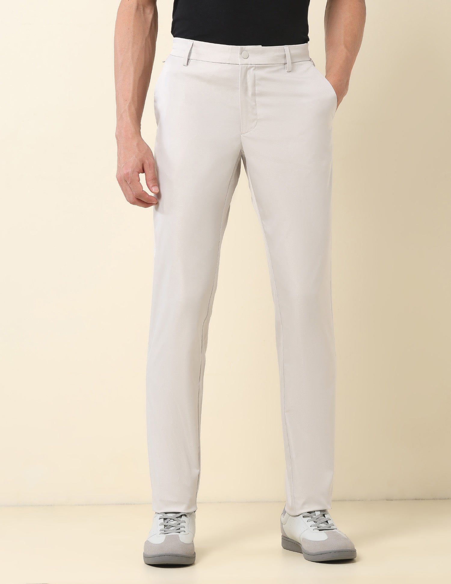 Austin Slim Fit Twill Trousers Light Grey - U.S. Polo Assn. India | Large