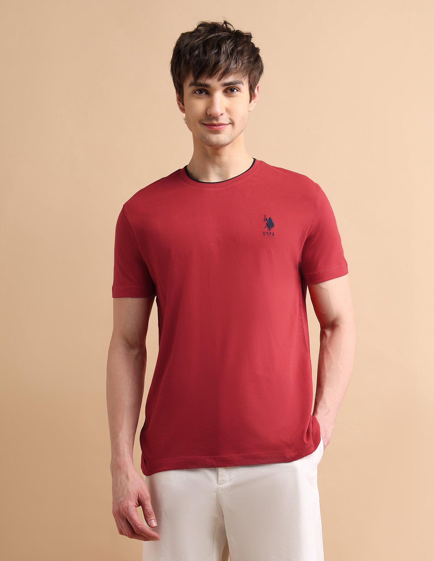 Stretchy Tipped T-Shirt Red - U.S. POLO ASSN. | Large