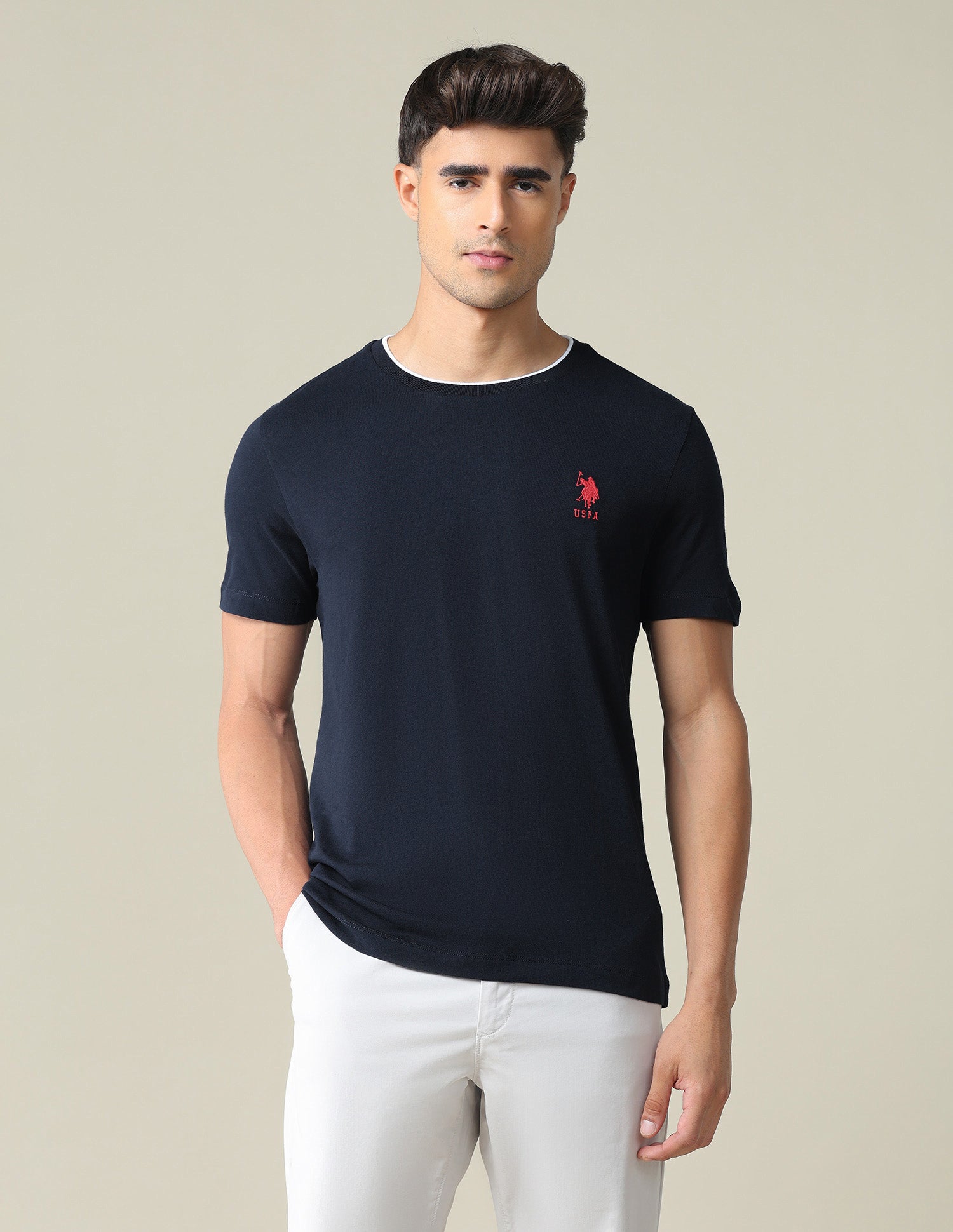 Stretchy Tipped T-Shirt Navy - U.S. POLO ASSN. | Large