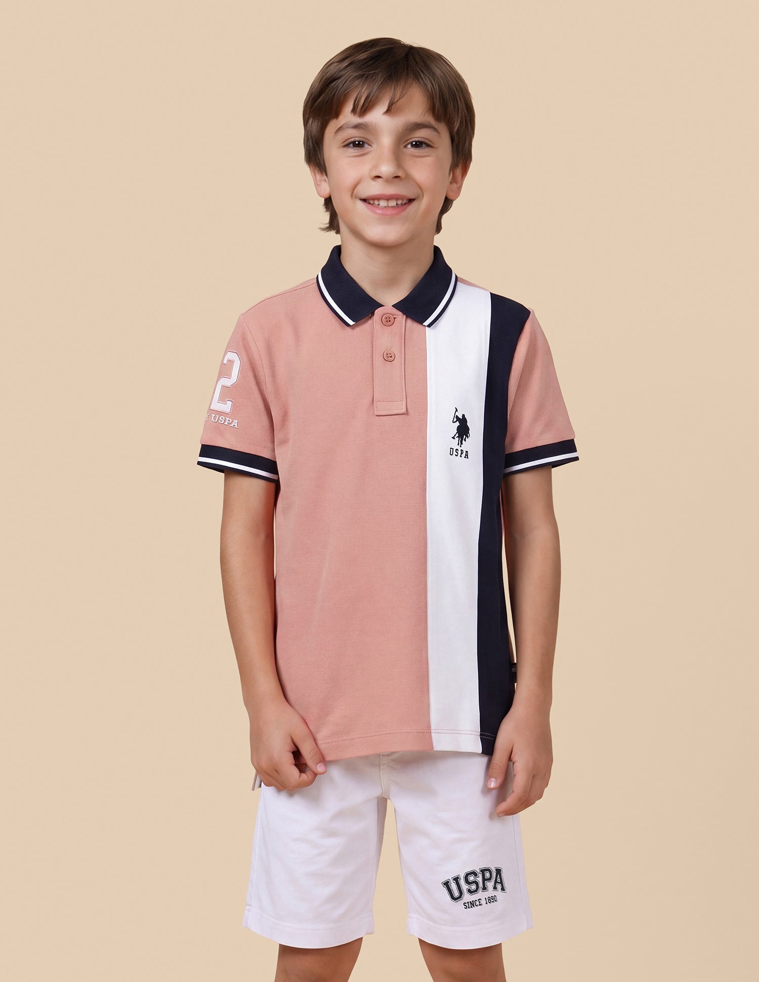 Colour Blocked Regular Fit Polo Shirt Dark Pink - U.S. Polo Assn. India | Large