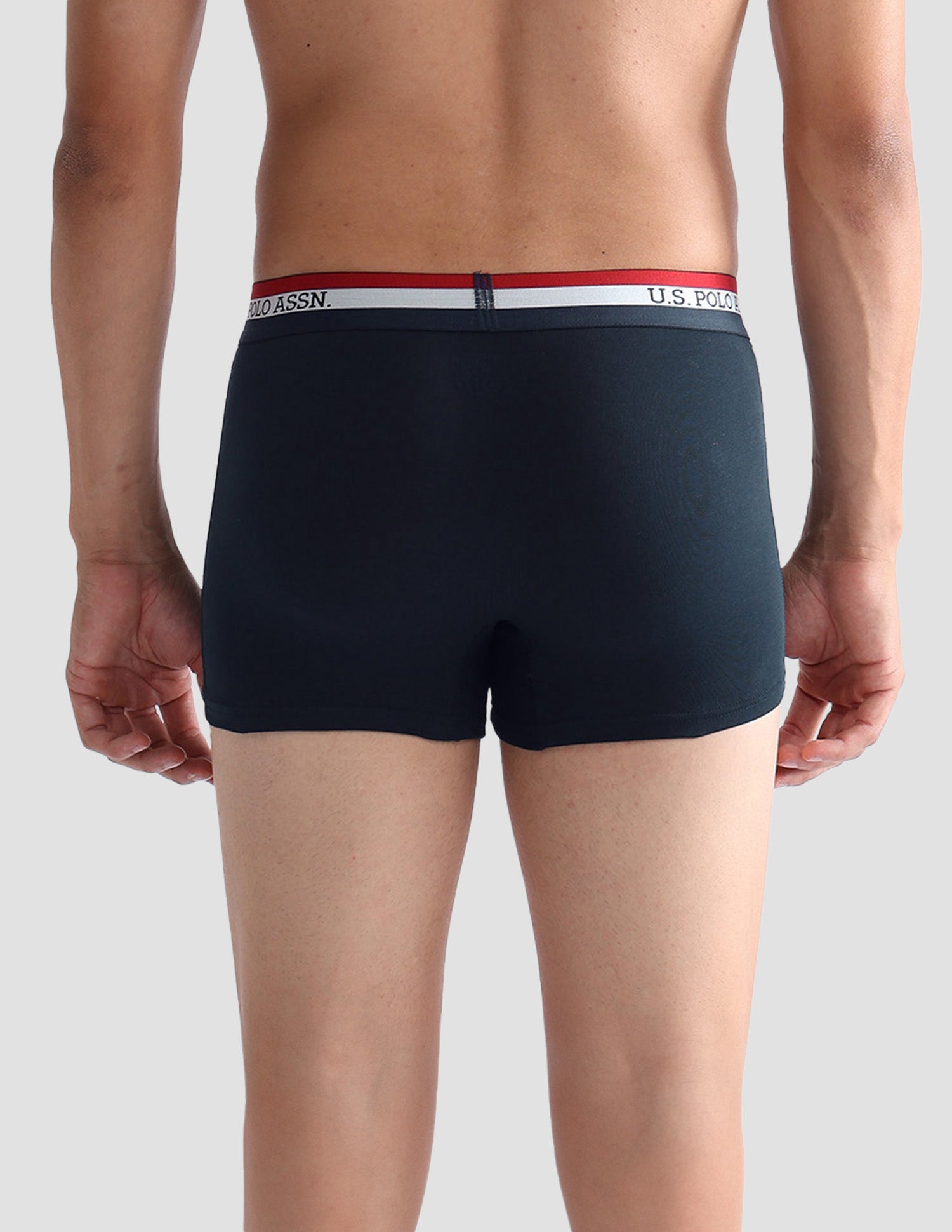 Solid Antibacterial ET002 Trunks - Pack Of 2 Navy and Iron Gate - U.S. POLO ASSN. | Large