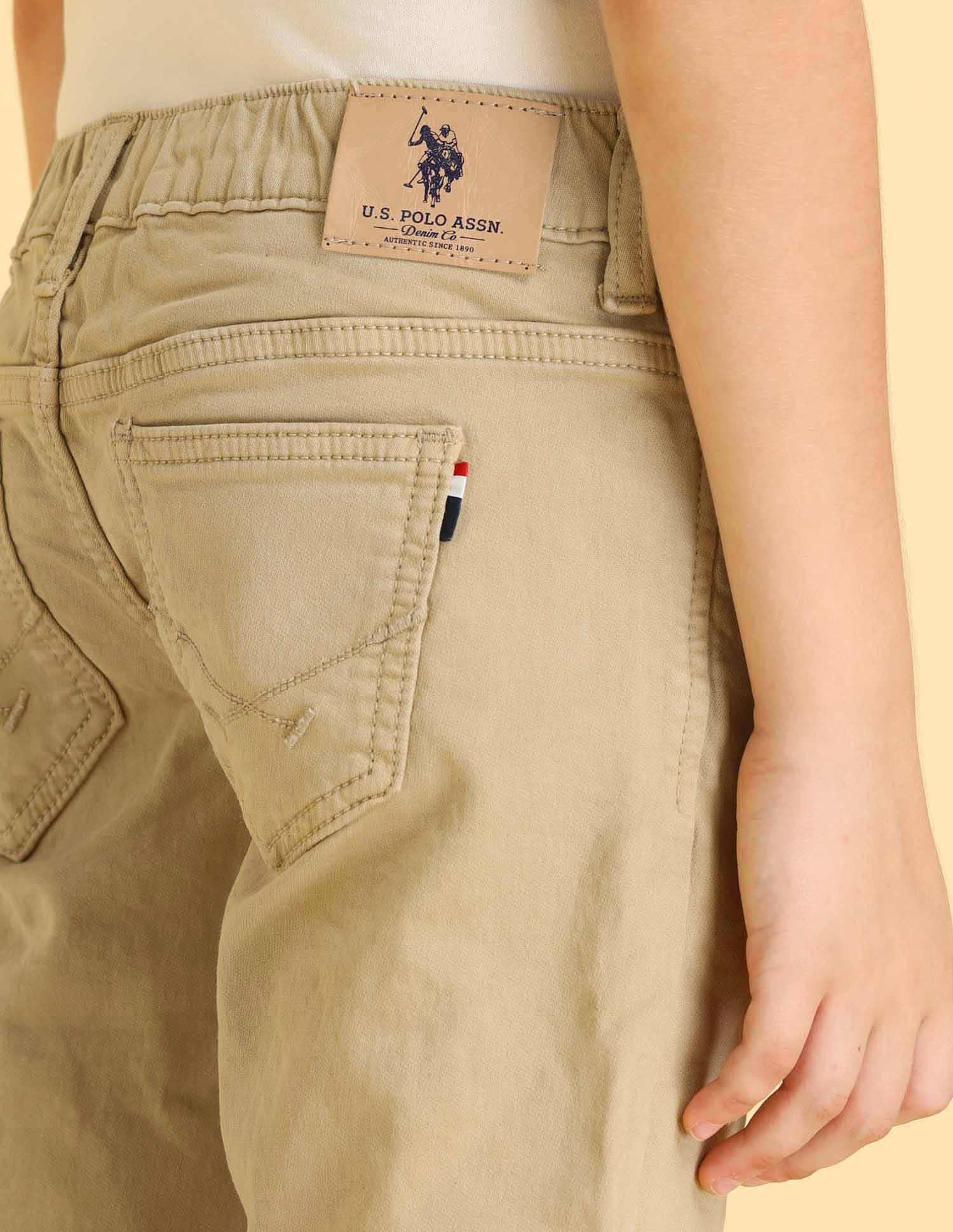 UKJEN682 KHAKI Boys Jeans Khaki - U.S. POLO ASSN. | Large