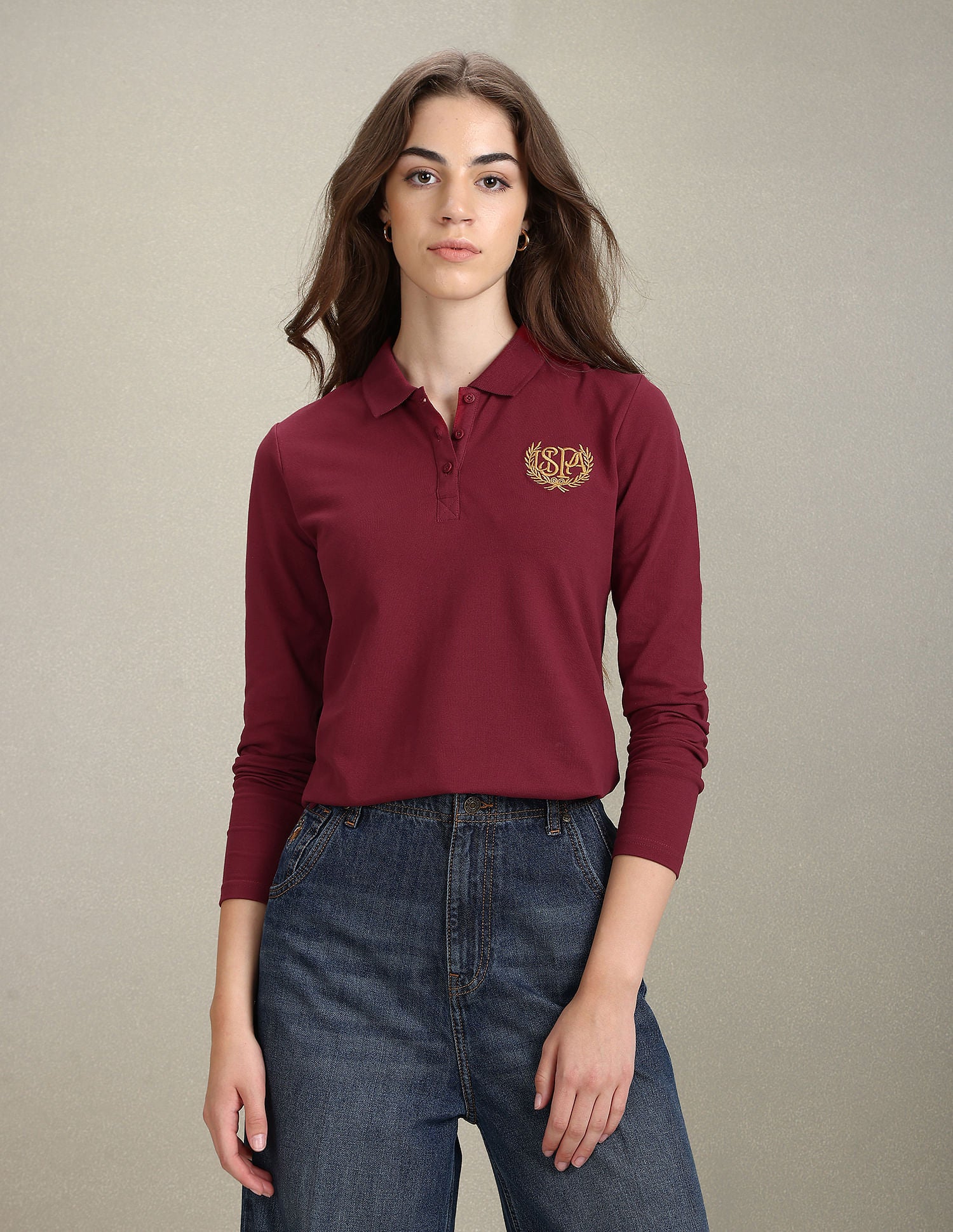 Gold Crest Slim Polo Shirt Wine - U.S. POLO ASSN. | Large