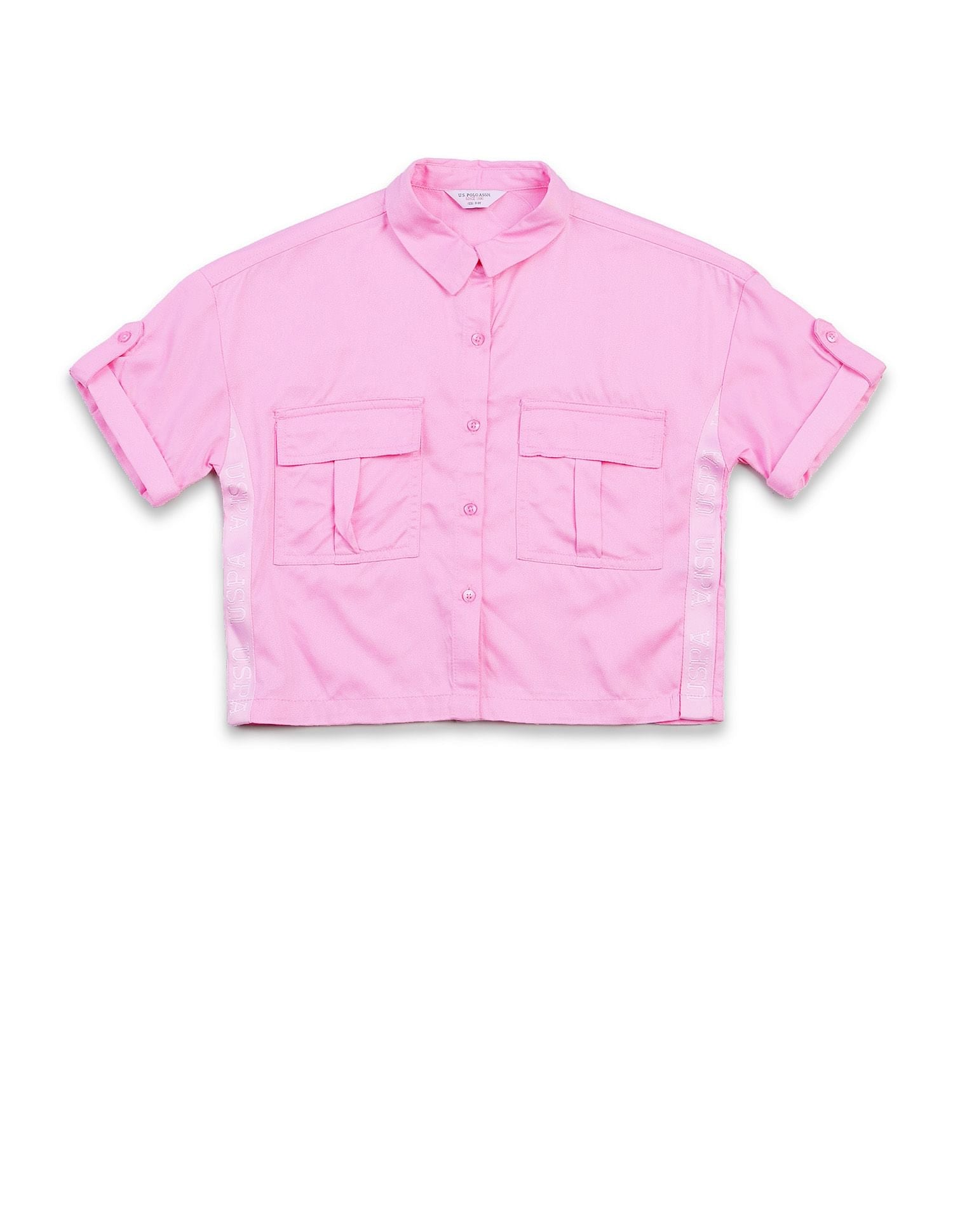 Girls Brand Taped Regular Fit Shirt Top Light Pink - U.S. POLO ASSN. | Large