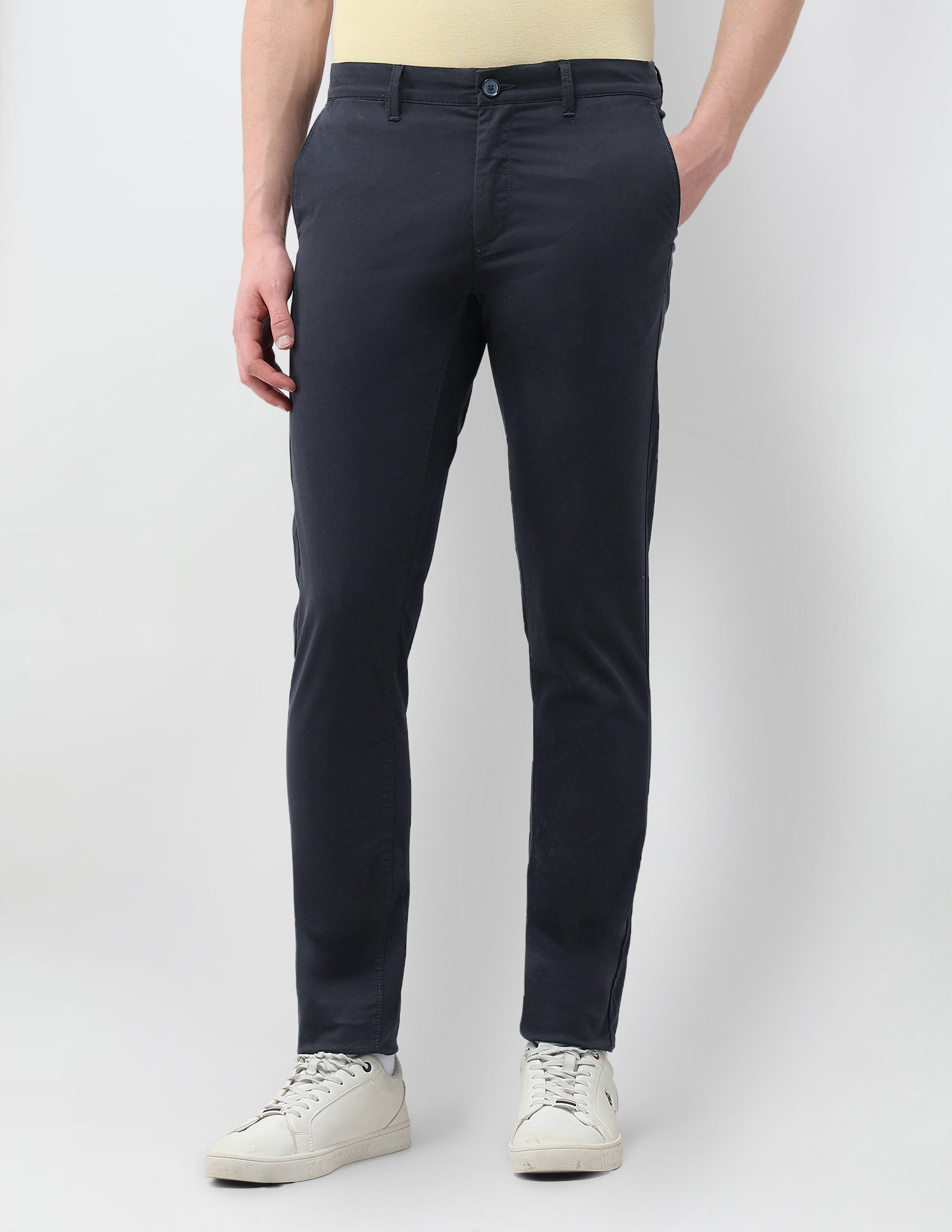 Austin Slim Fit Satin Trousers Navy - U.S. Polo Assn. India | Large