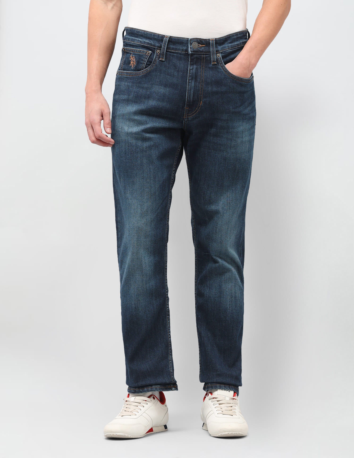 Solid Slim Fit Jeans Blue - U.S. Polo Assn. India | Large